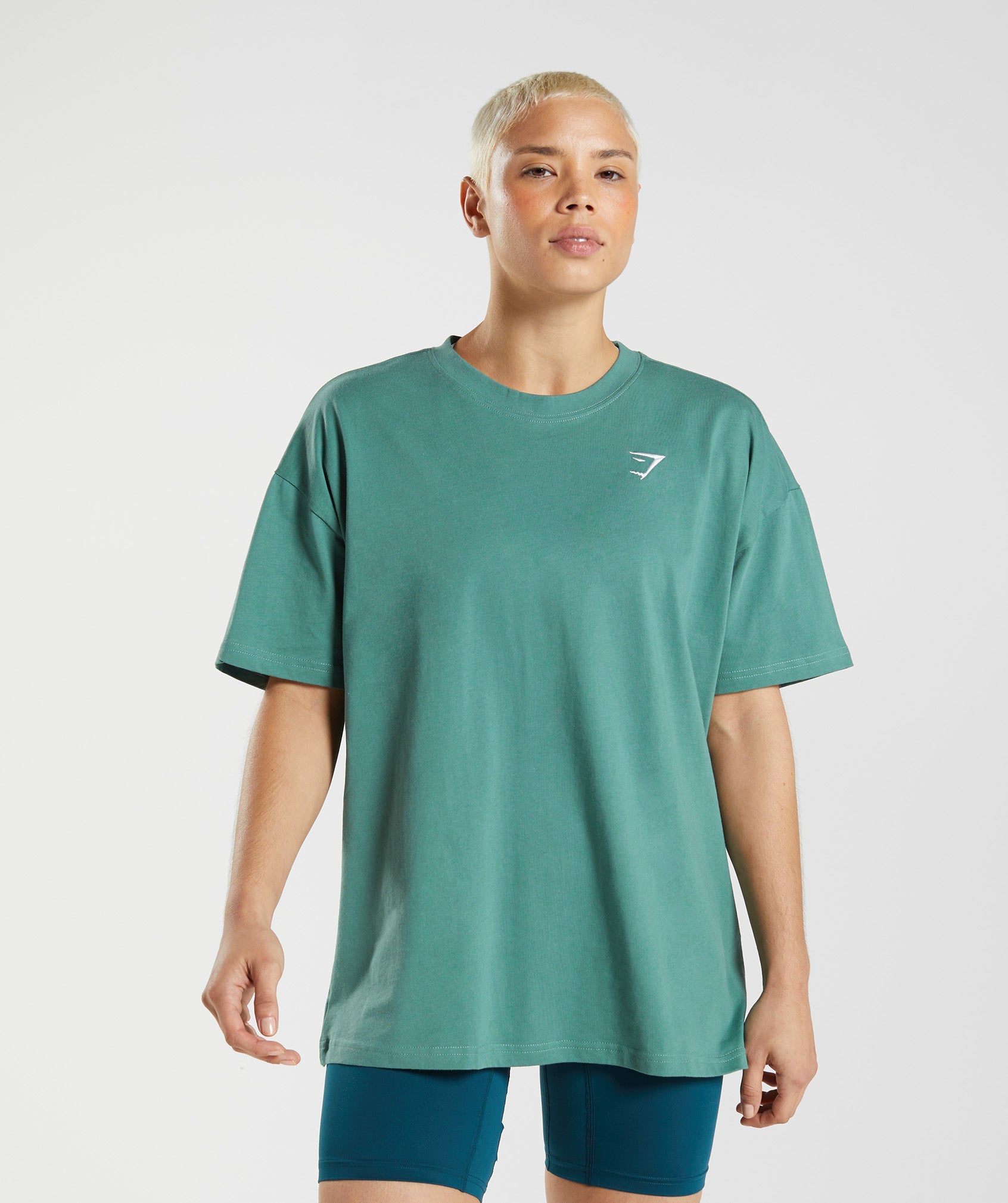 Camiseta Gymshark Entrenamiento Oversized Mujer Verde | 0487921-IP