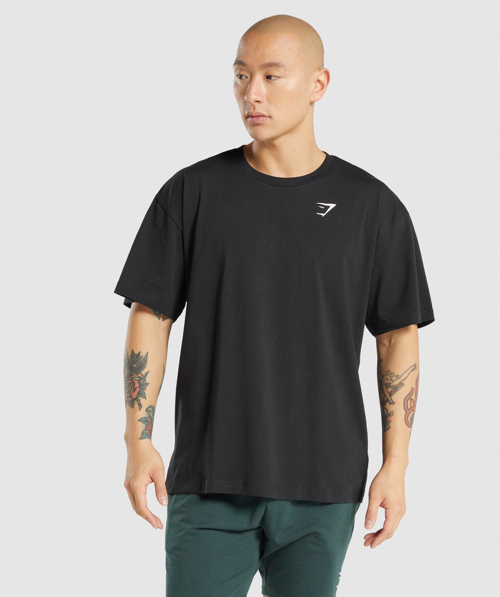 Camiseta Gymshark Essential Oversized Hombre Negras | 2794186-EV