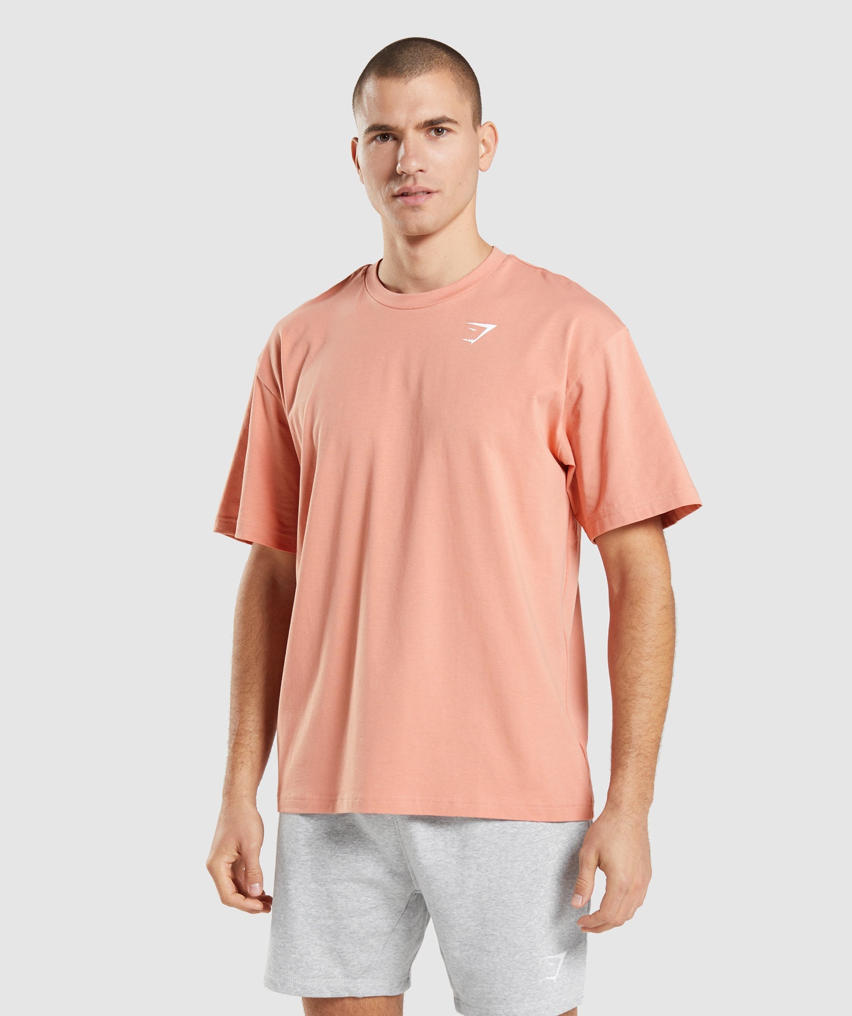 Camiseta Gymshark Essential Oversized Hombre Rosas | 8401297-DX