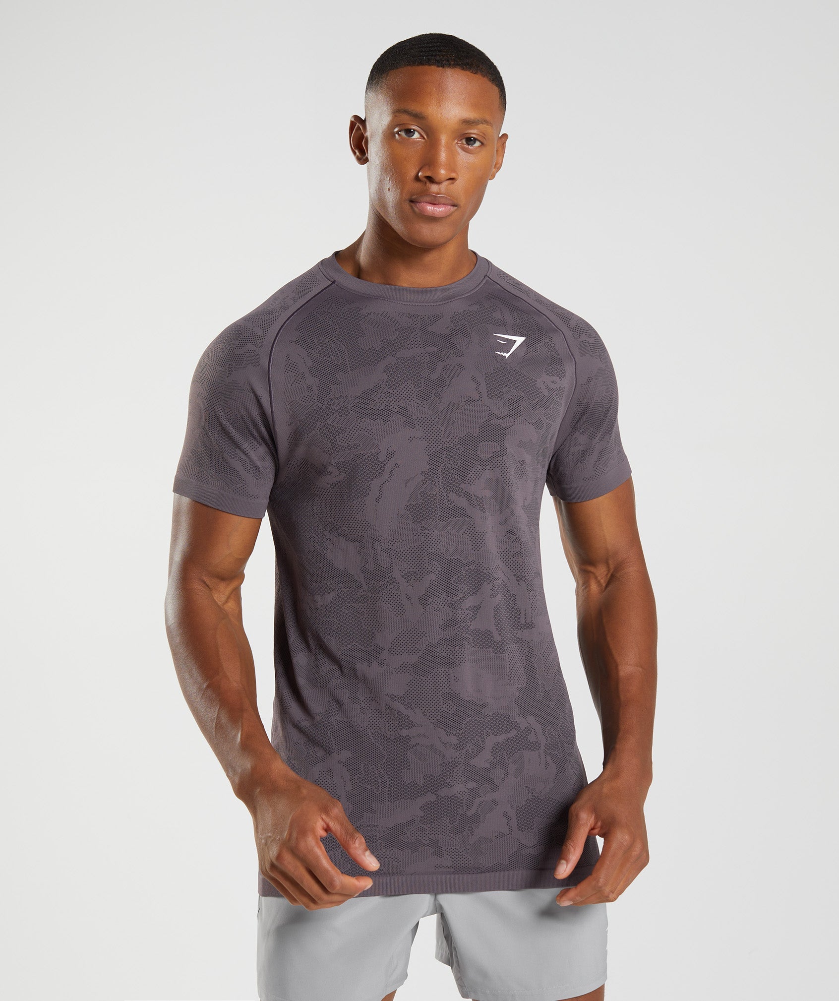 Camiseta Gymshark Geo Seamless Hombre Moradas Negras | 4972106-UD