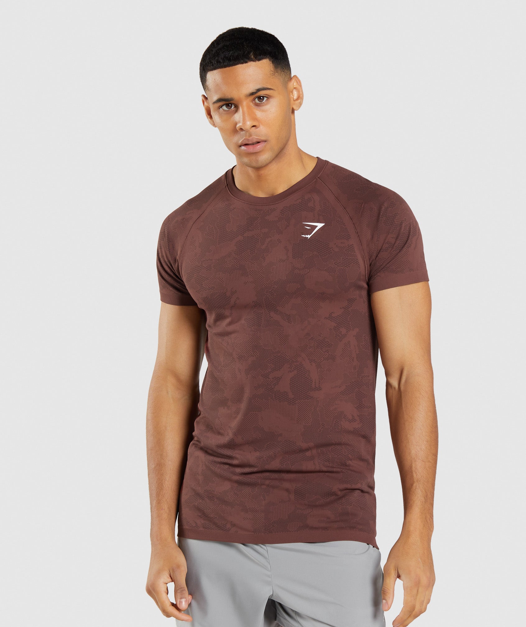 Camiseta Gymshark Geo Seamless Hombre Rosas Marrones Negras | 8016793-LX