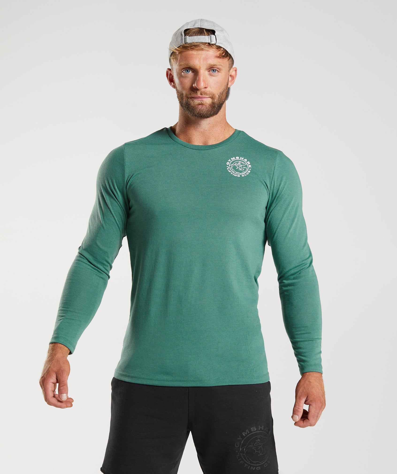 Camiseta Gymshark Legacy Long Sleeve Hombre Verde | 2375168-IJ