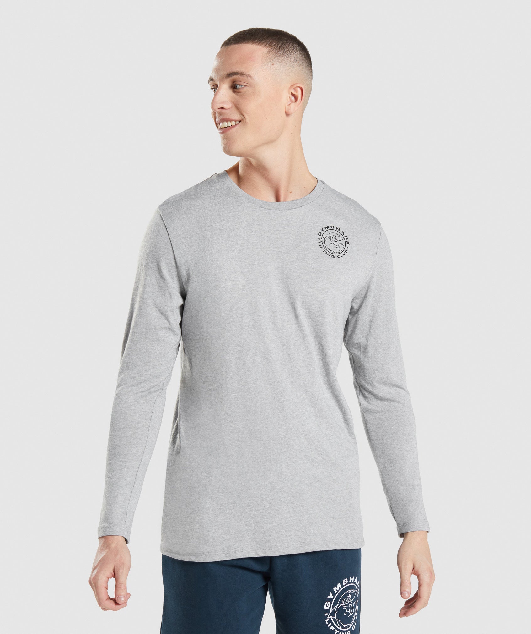 Camiseta Gymshark Legacy Long Sleeve Hombre Gris Claro | 2569183-CG