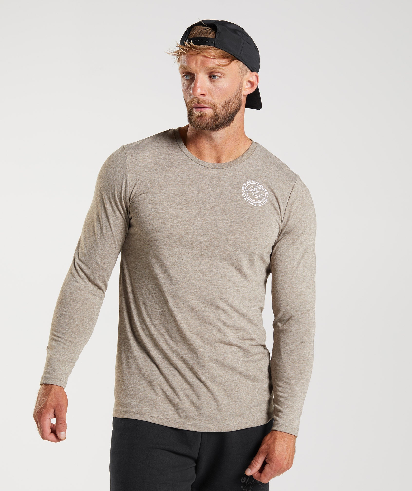 Camiseta Gymshark Legacy Long Sleeve Hombre Gris | 7293648-TP