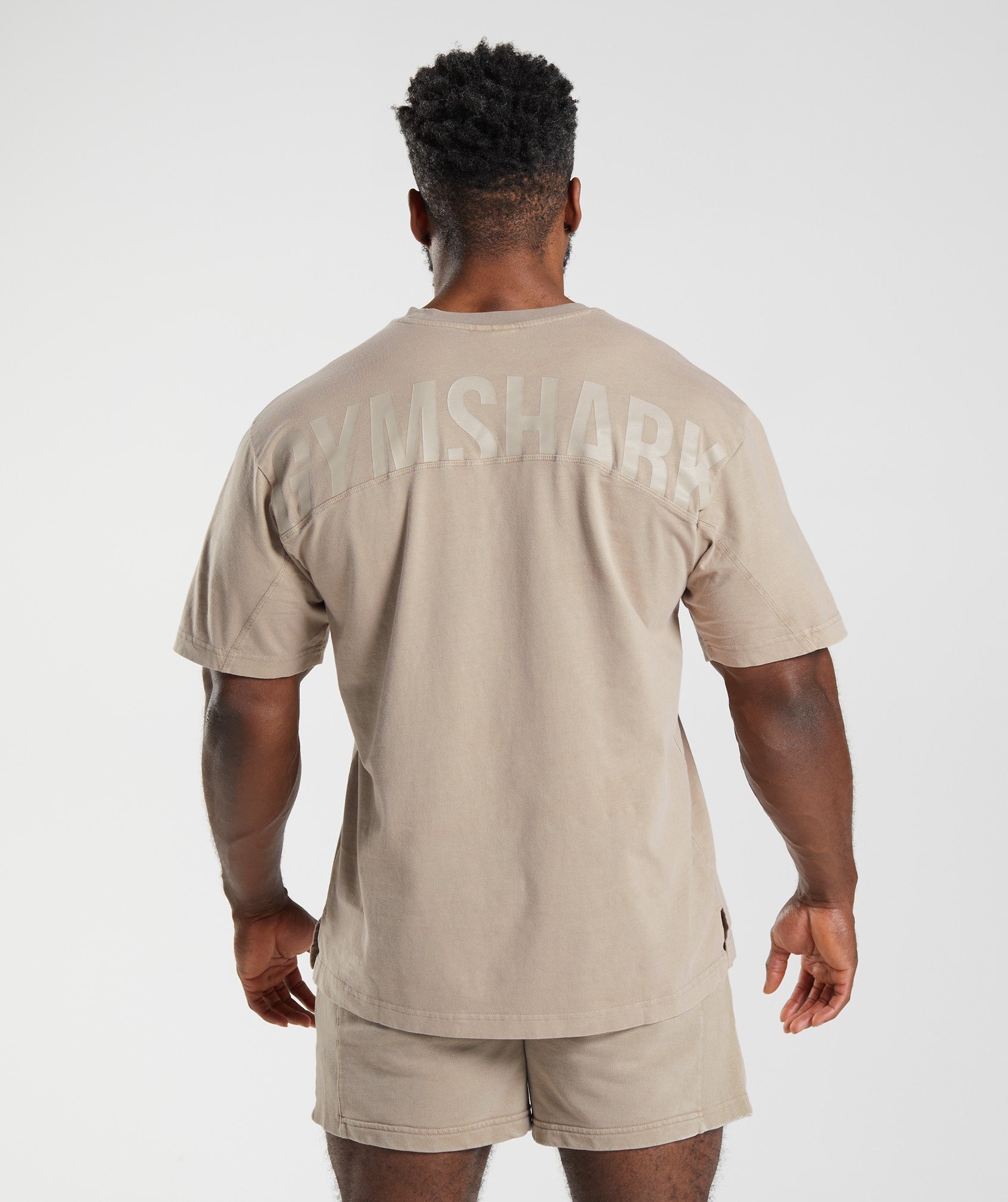 Camiseta Gymshark Power Washed Hombre Marrones | 5163287-MX