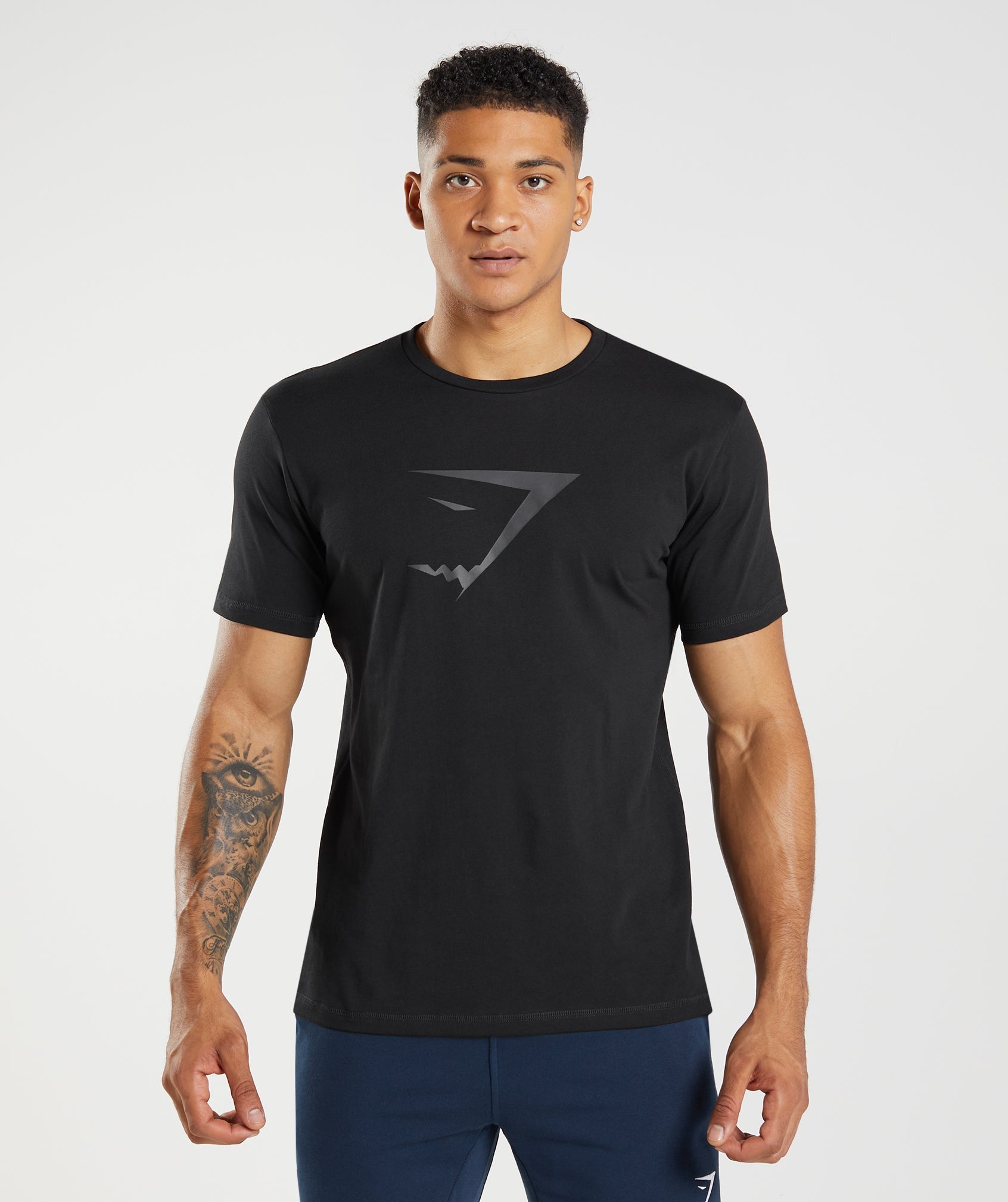 Camiseta Gymshark Sharkhead Infill Hombre Negras | 3198574-IE