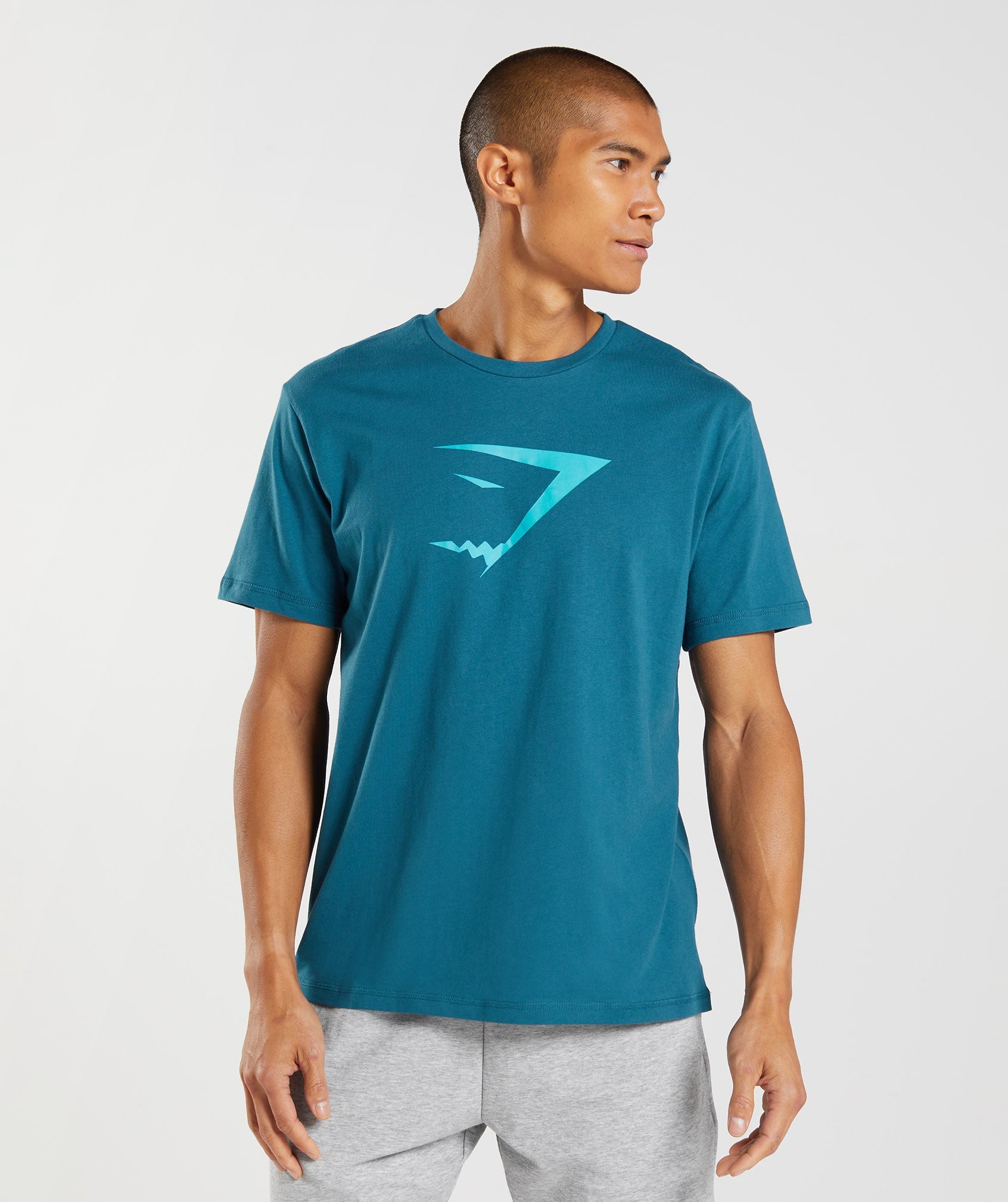 Camiseta Gymshark Sharkhead Infill Hombre Azules | 7856149-NI