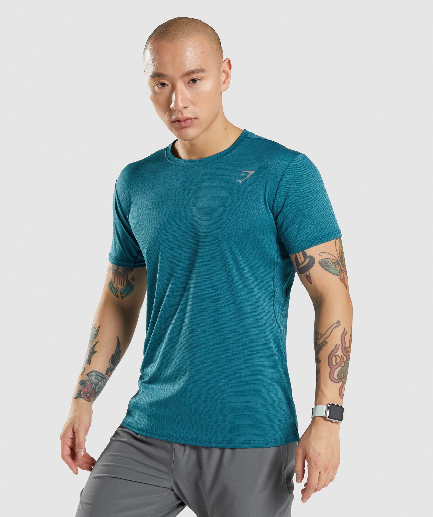 Camiseta Gymshark Speed Hombre Turquesa | 6574031-WI