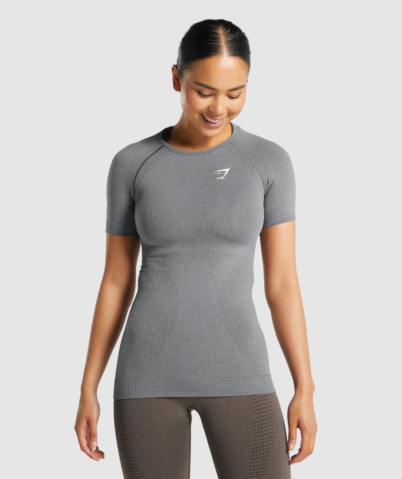 Camiseta Gymshark Vital Seamless 2.0 Mujer Gris | 2410736-HM