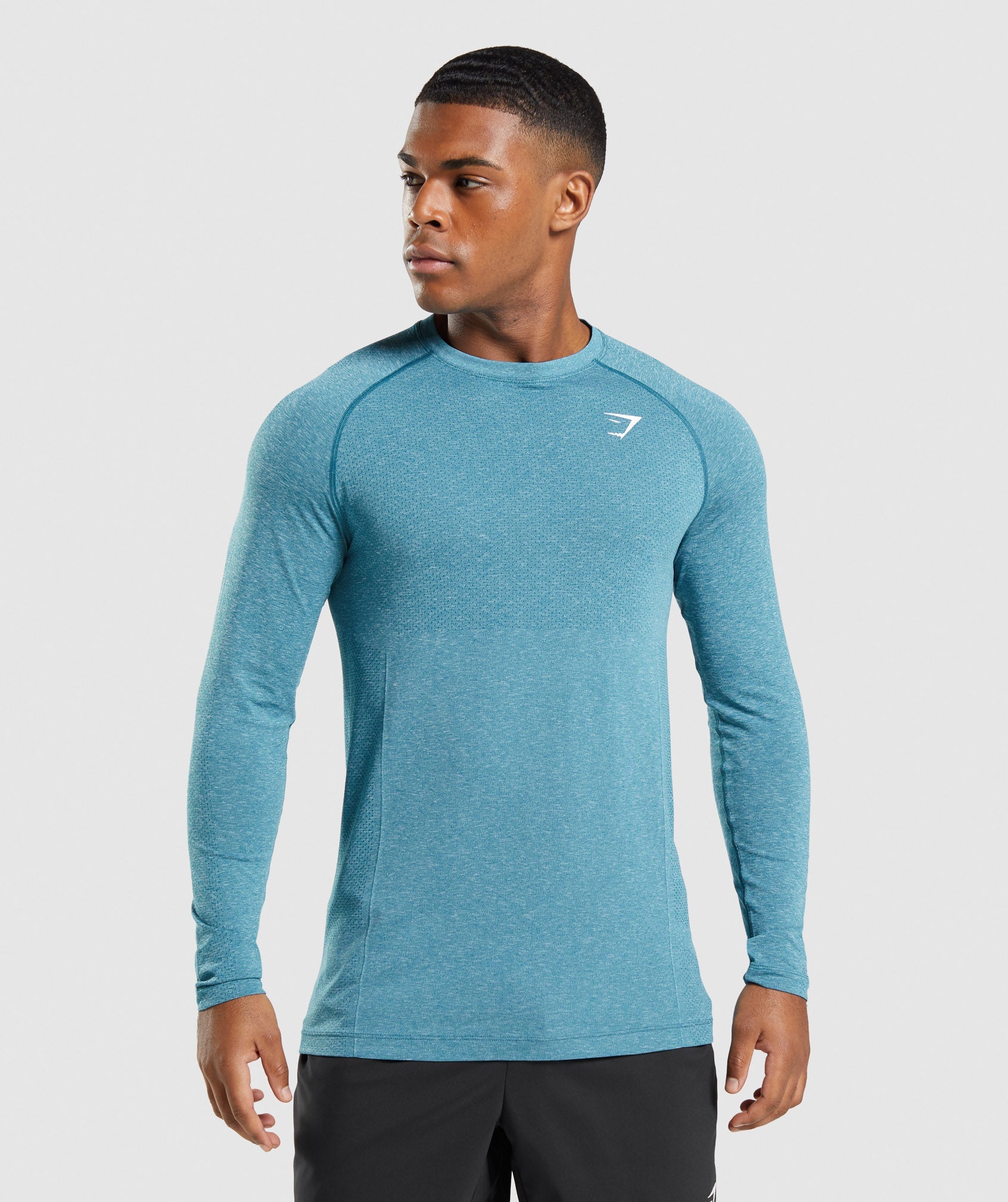 Camiseta Gymshark Vital Seamless Light Long Sleeve Hombre Turquesa | 7216049-LG