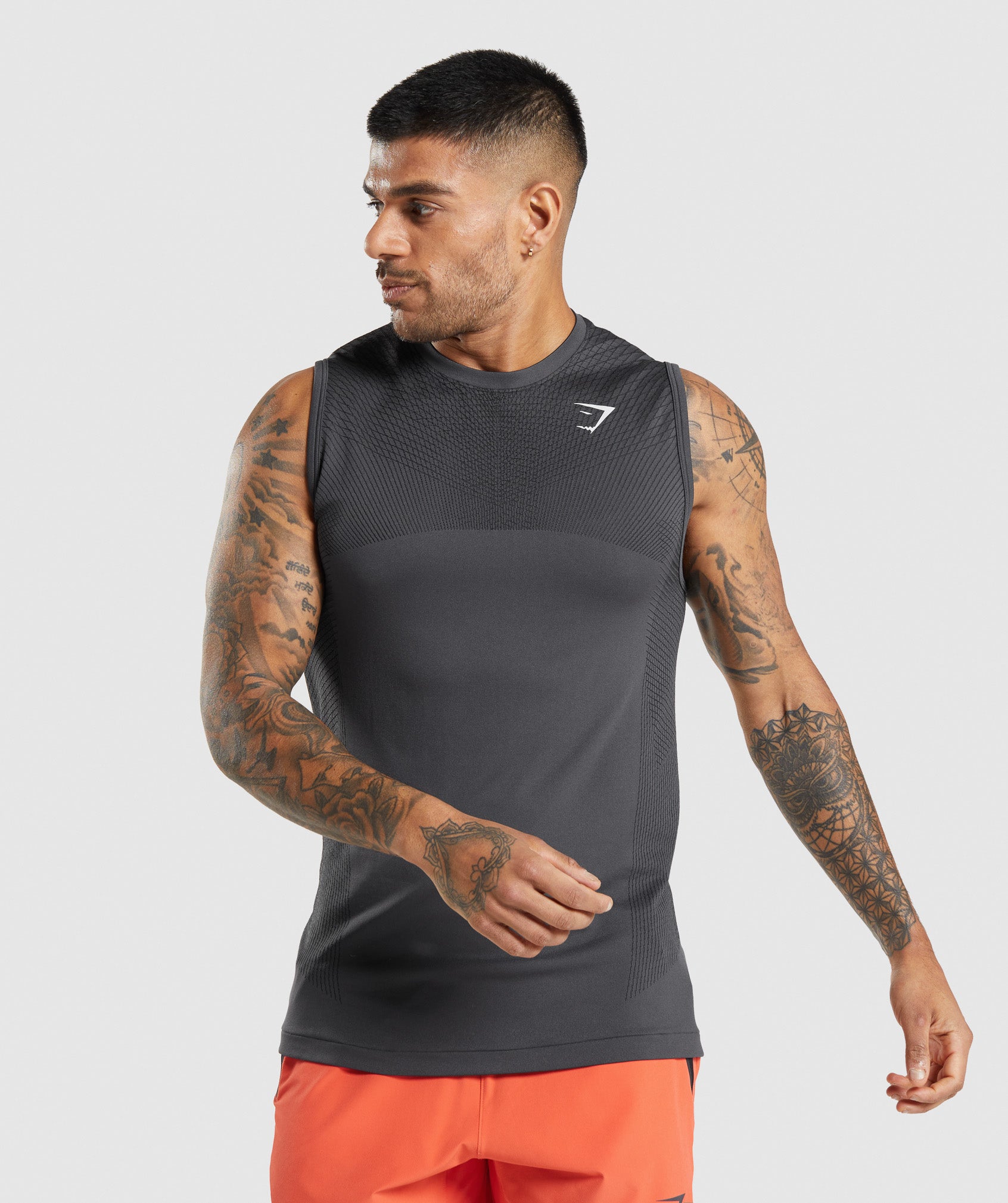 Camiseta Tirantes Gymshark Apex Seamless Hombre Gris Oscuro | 0736184-ZT