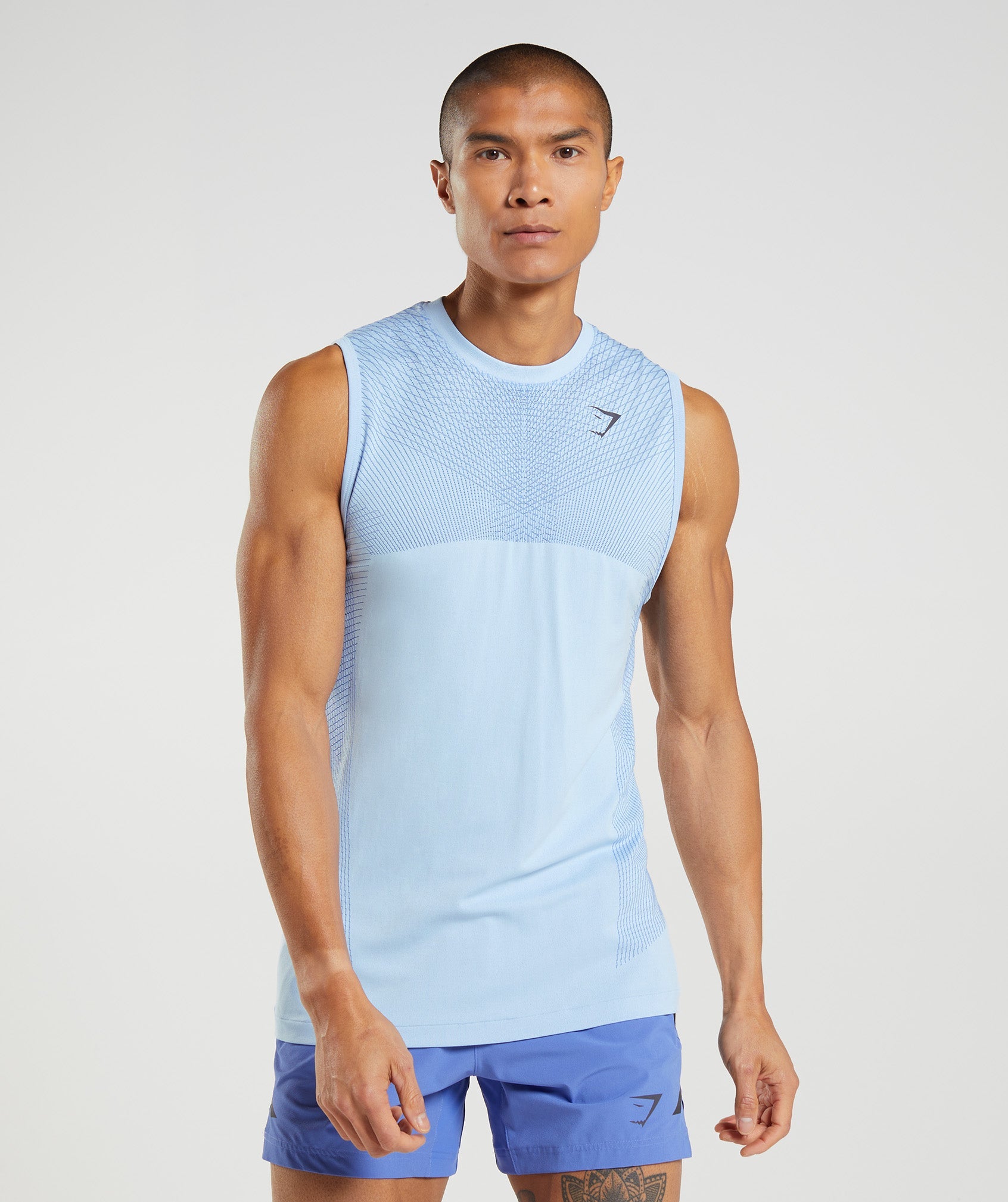 Camiseta Tirantes Gymshark Apex Seamless Hombre Azules | 2786501-ZN