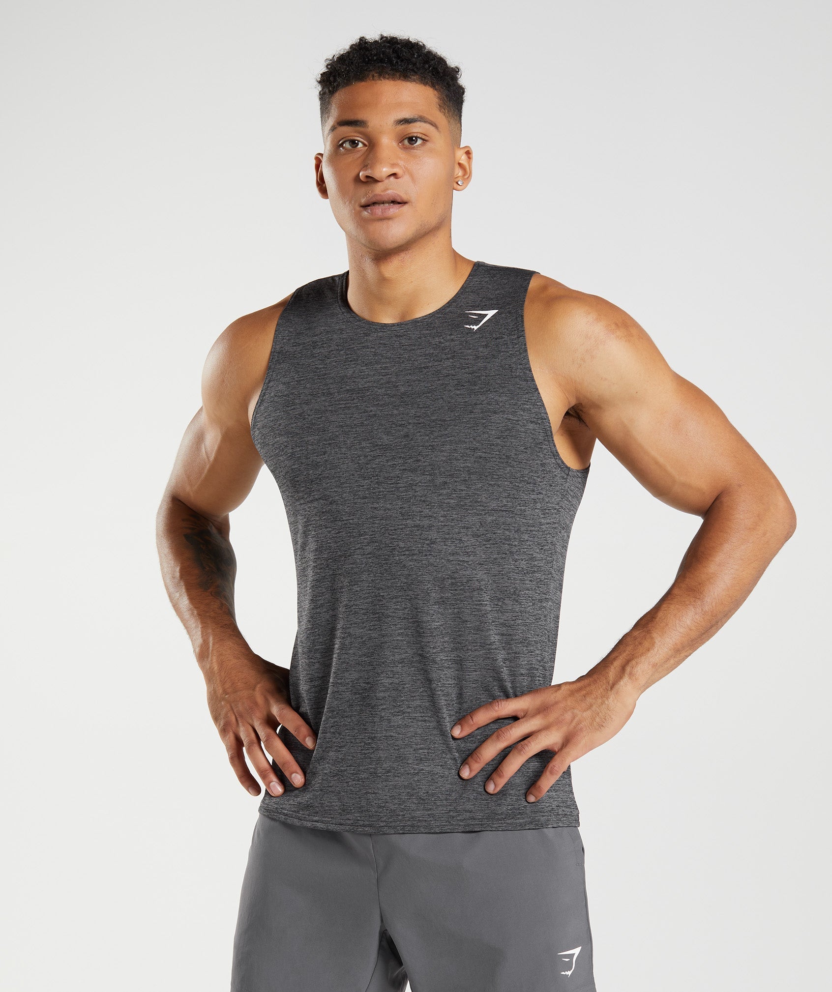 Camiseta Tirantes Gymshark Arrival Slim Marl Hombre Negras Gris | 7320196-VJ