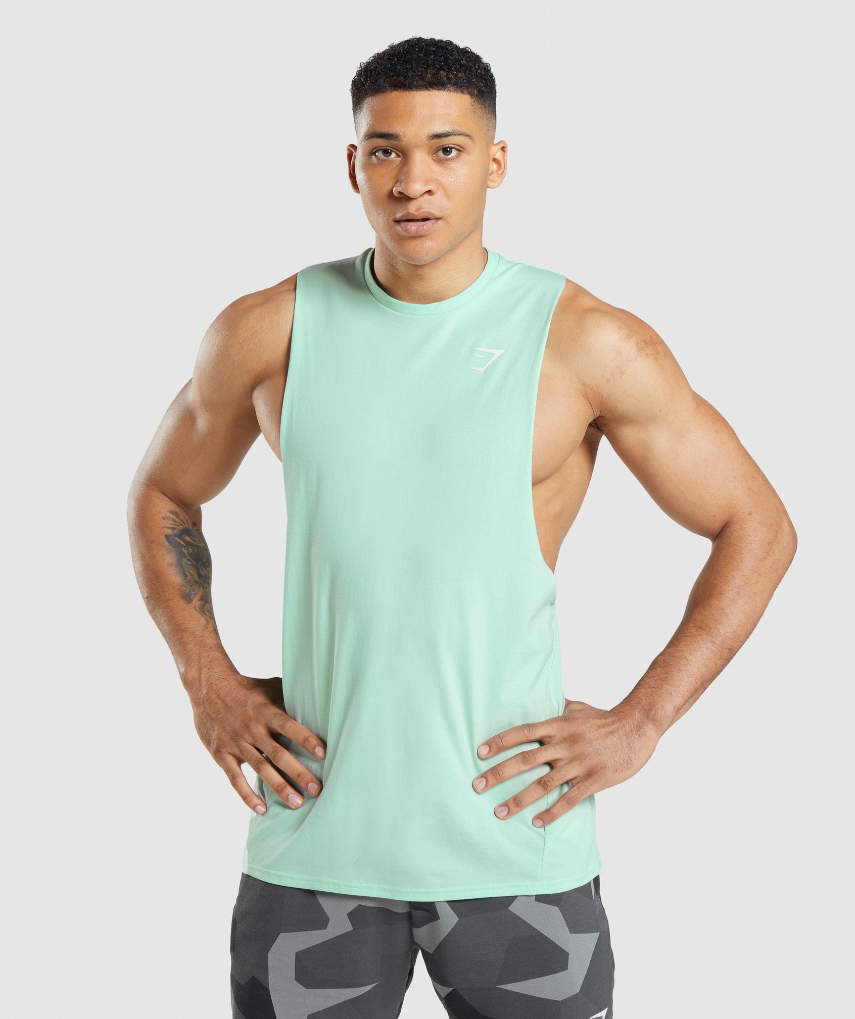 Camiseta Tirantes Gymshark Critical Drop Arm Hombre Azules | 8763529-FE