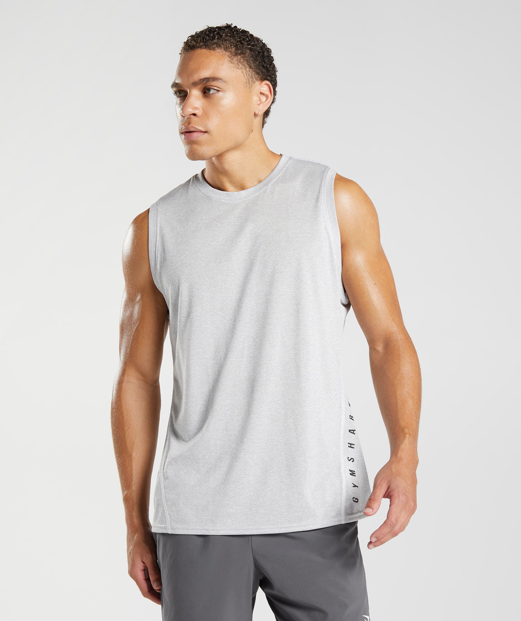 Camiseta Tirantes Gymshark Deporte Hombre Blancas Gris | 6320597-FS