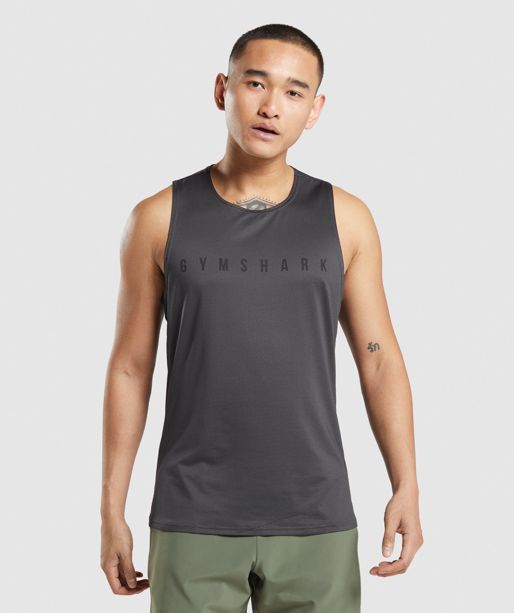 Camiseta Tirantes Gymshark Deporte Stripe Hombre Gris | 9801326-GE