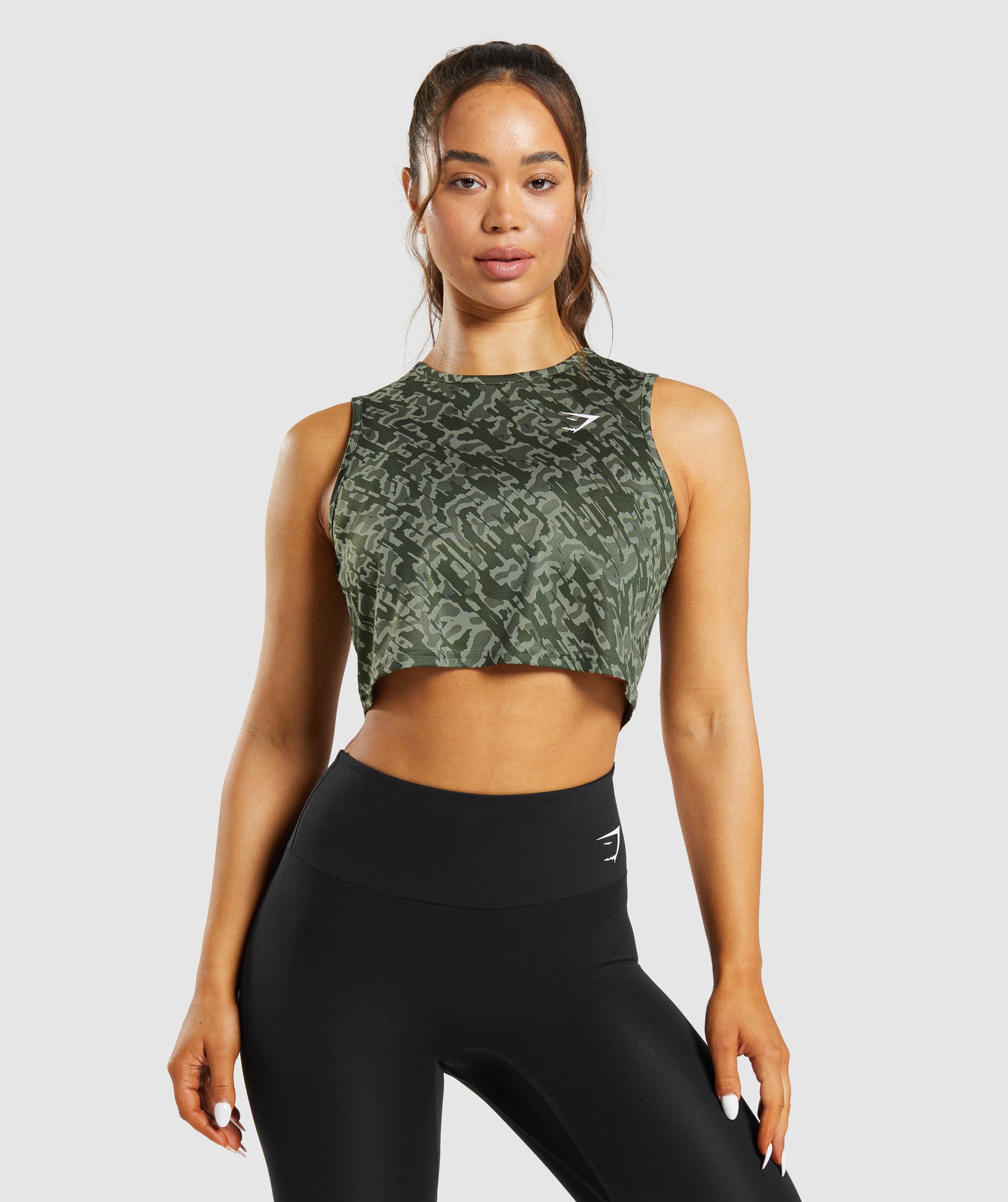 Camiseta Tirantes Gymshark Entrenamiento Crop Mujer Verde | 0946815-FN