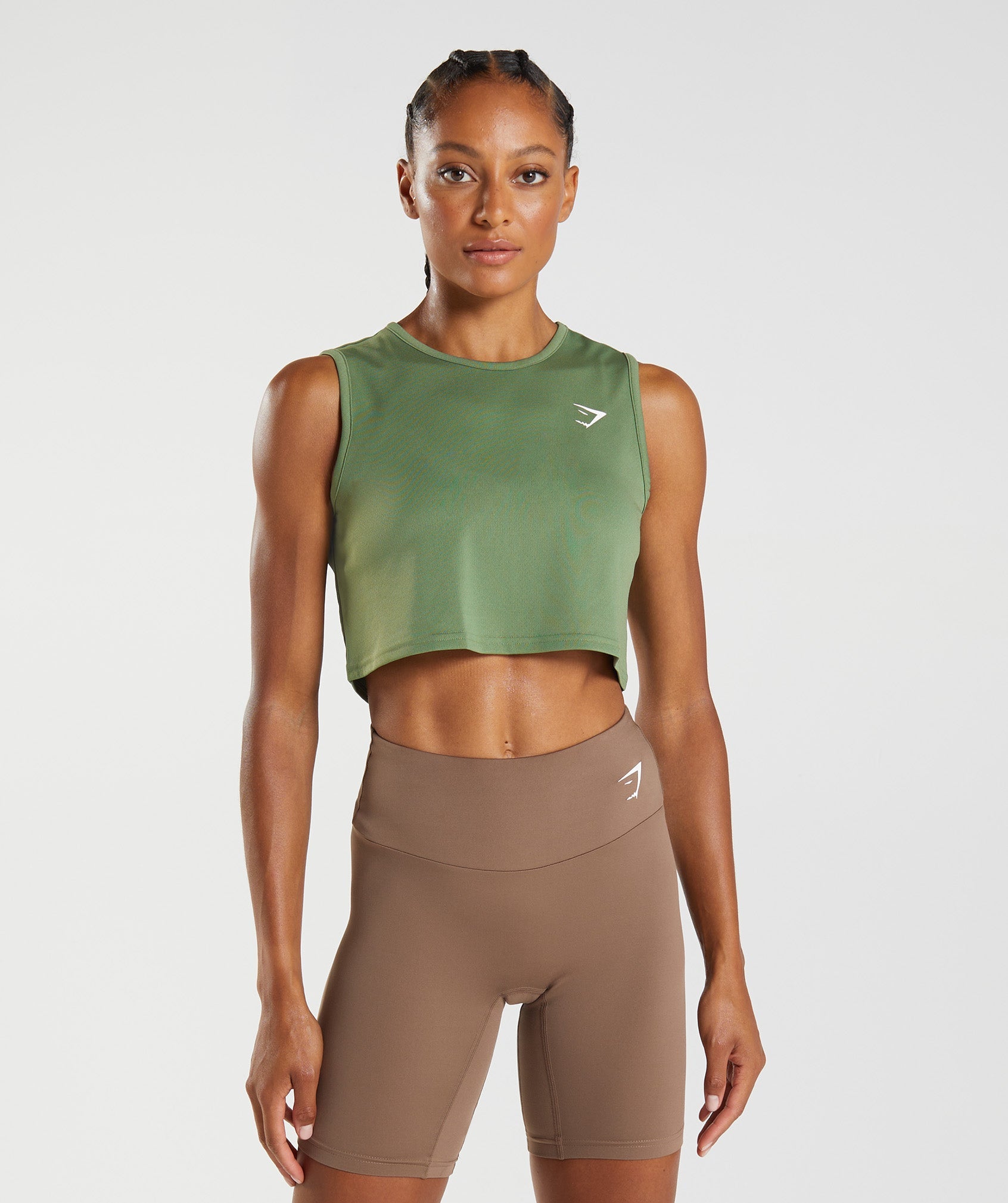 Camiseta Tirantes Gymshark Entrenamiento Crop Mujer Verde | 3965820-ST