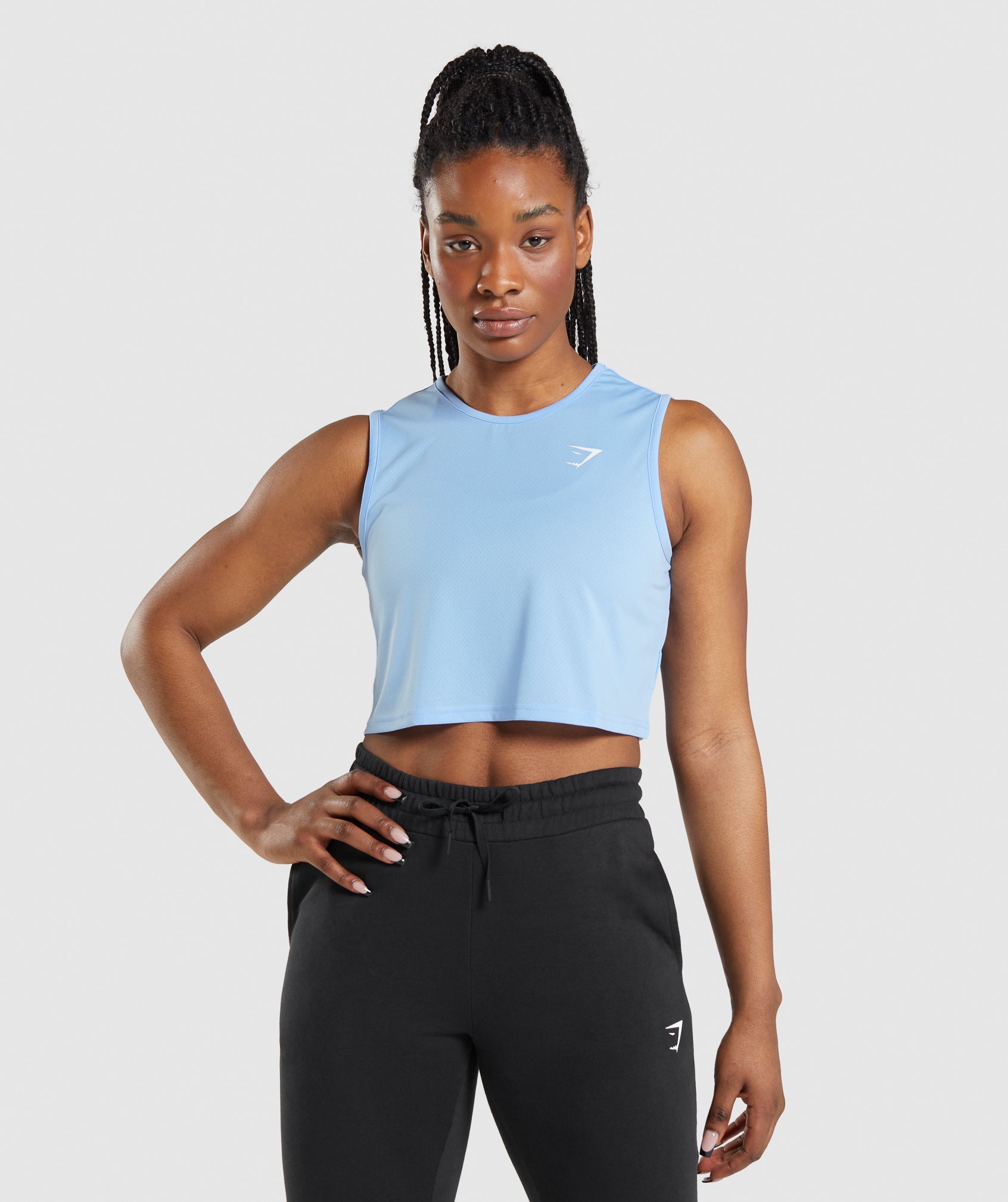 Camiseta Tirantes Gymshark Entrenamiento Crop Mujer Azules | 6957184-ZU