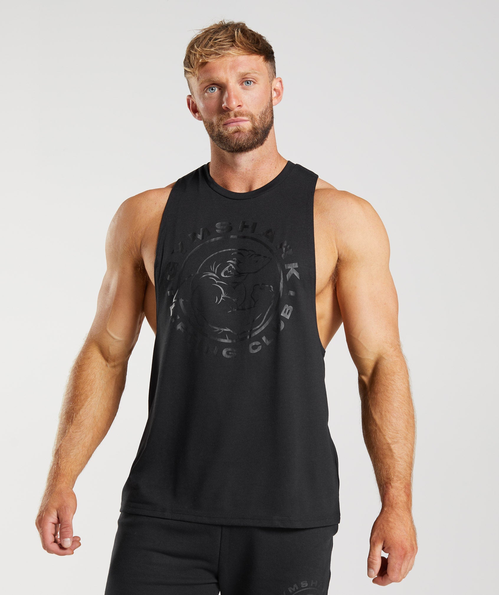 Camiseta Tirantes Gymshark Legacy Drop Arm Hombre Negras | 3426897-LP