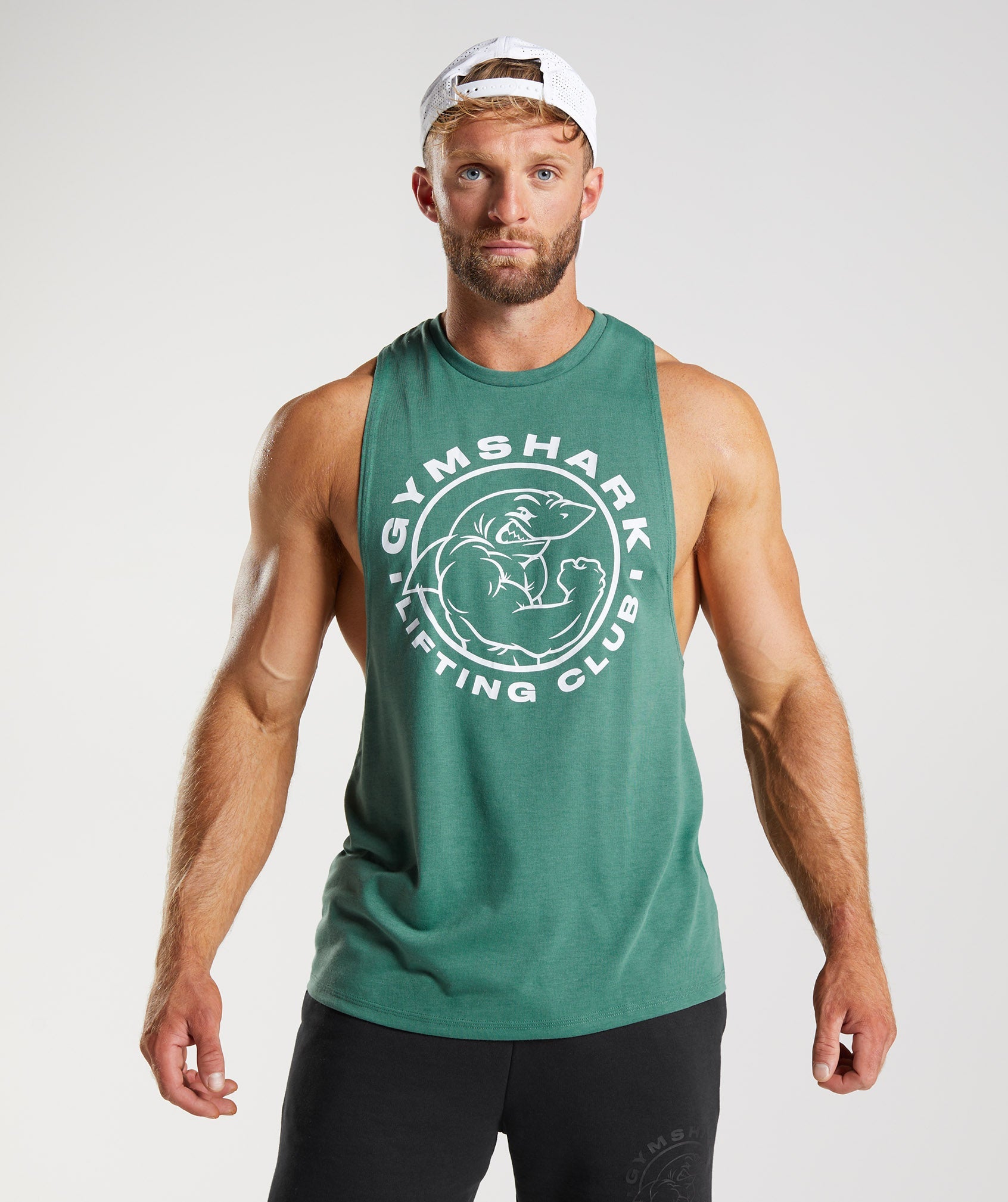 Camiseta Tirantes Gymshark Legacy Drop Arm Hombre Verde | 9780412-OH