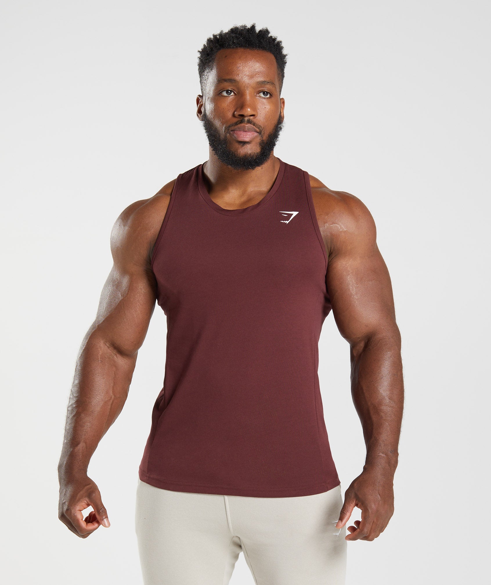 Camiseta Tirantes Gymshark React Hombre Burdeos | 7068259-ER