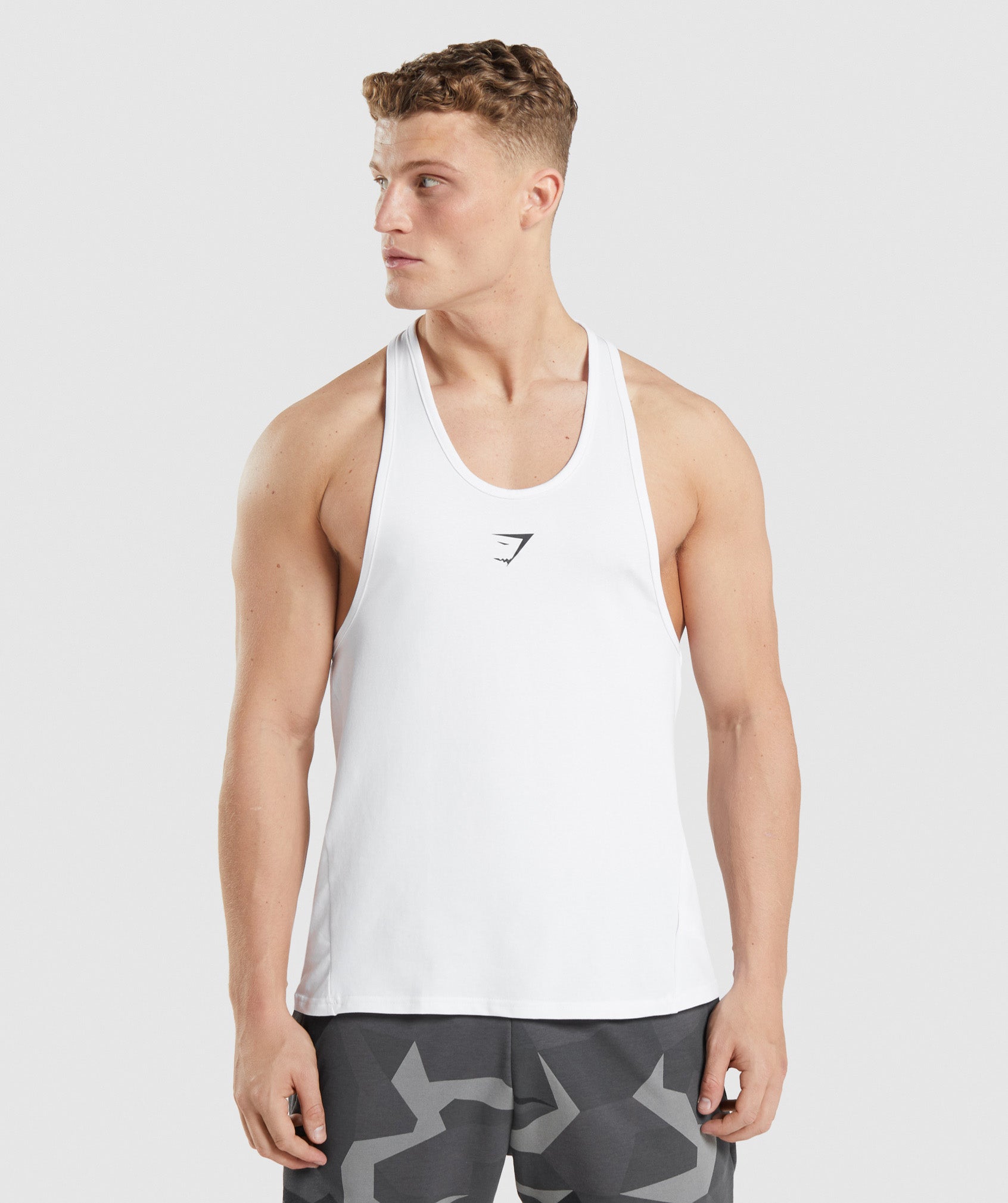 Chalecos Gymshark Critical Stringer Hombre Blancas | 4571280-PK