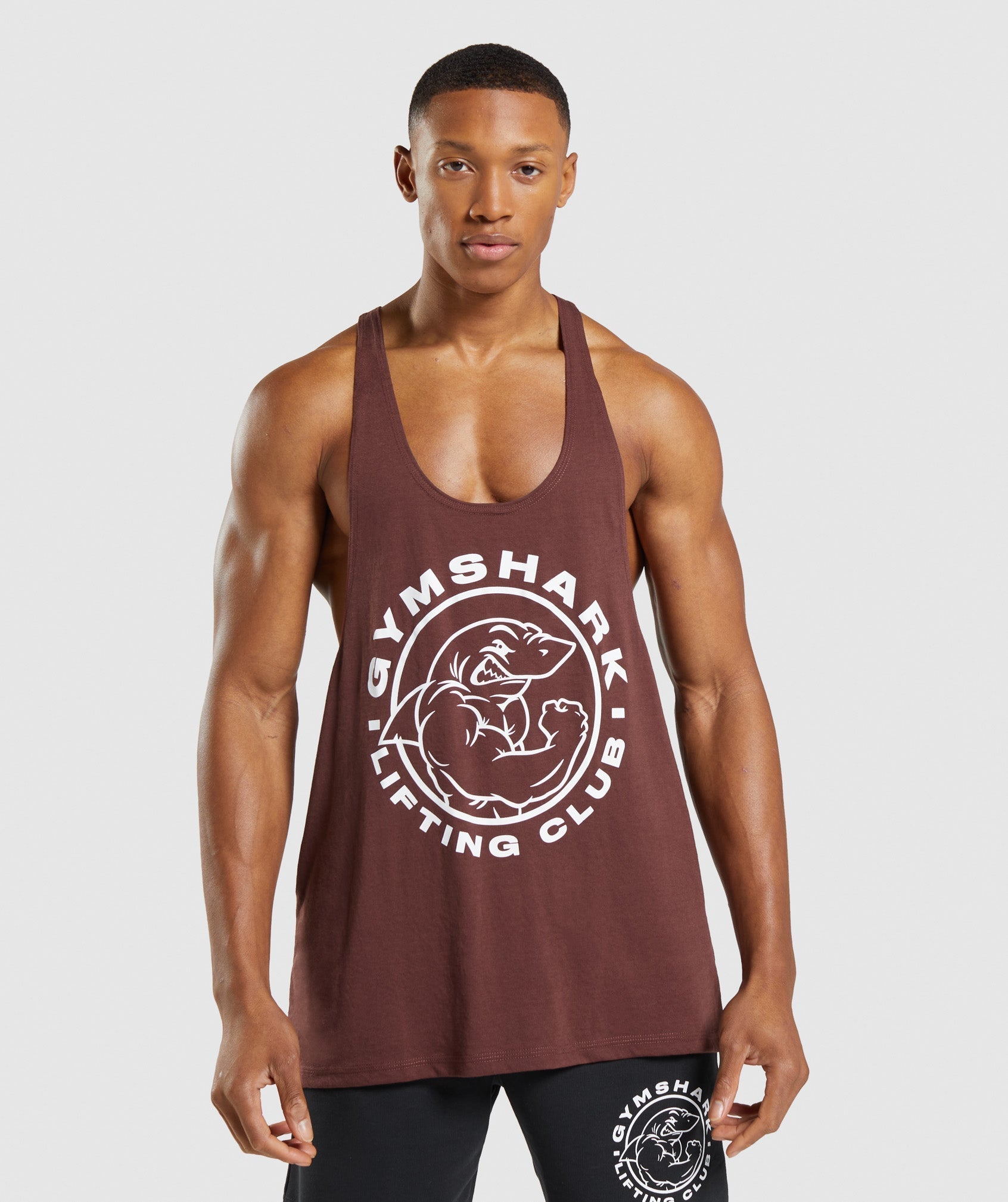 Chalecos Gymshark Legacy Stringer Hombre Marrones | 7508924-ZL