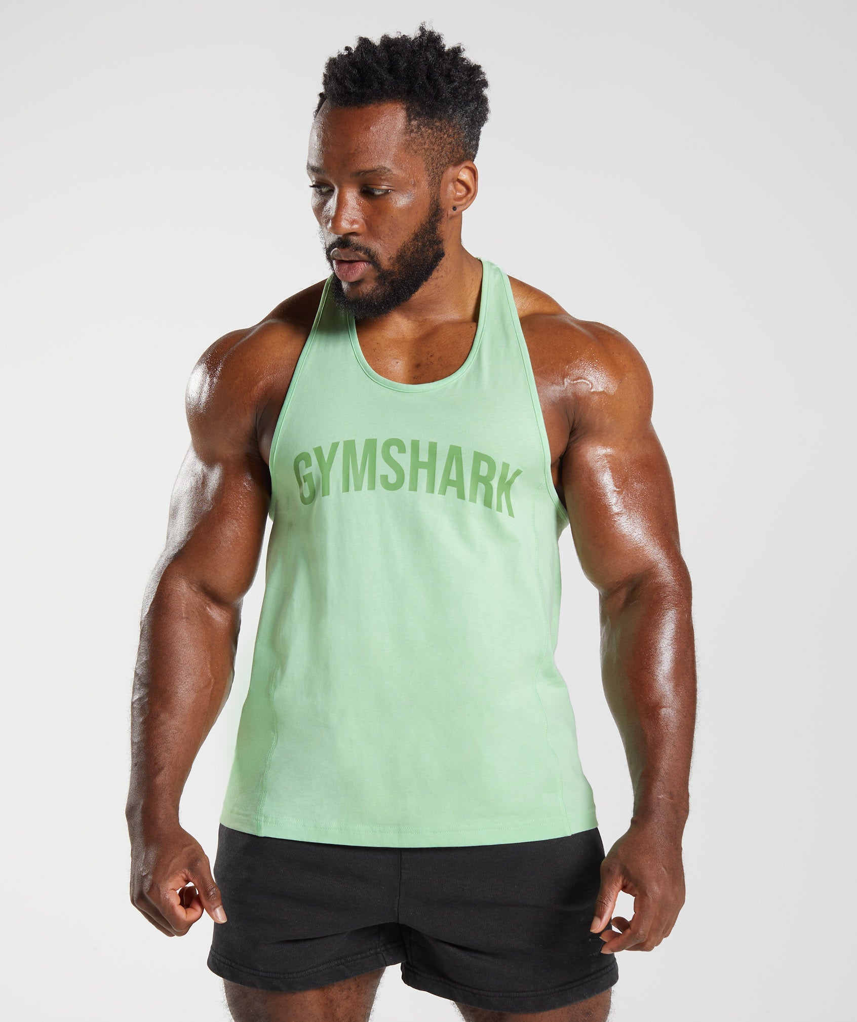 Chalecos Gymshark Power Stringer Hombre Verde | 4681950-GM