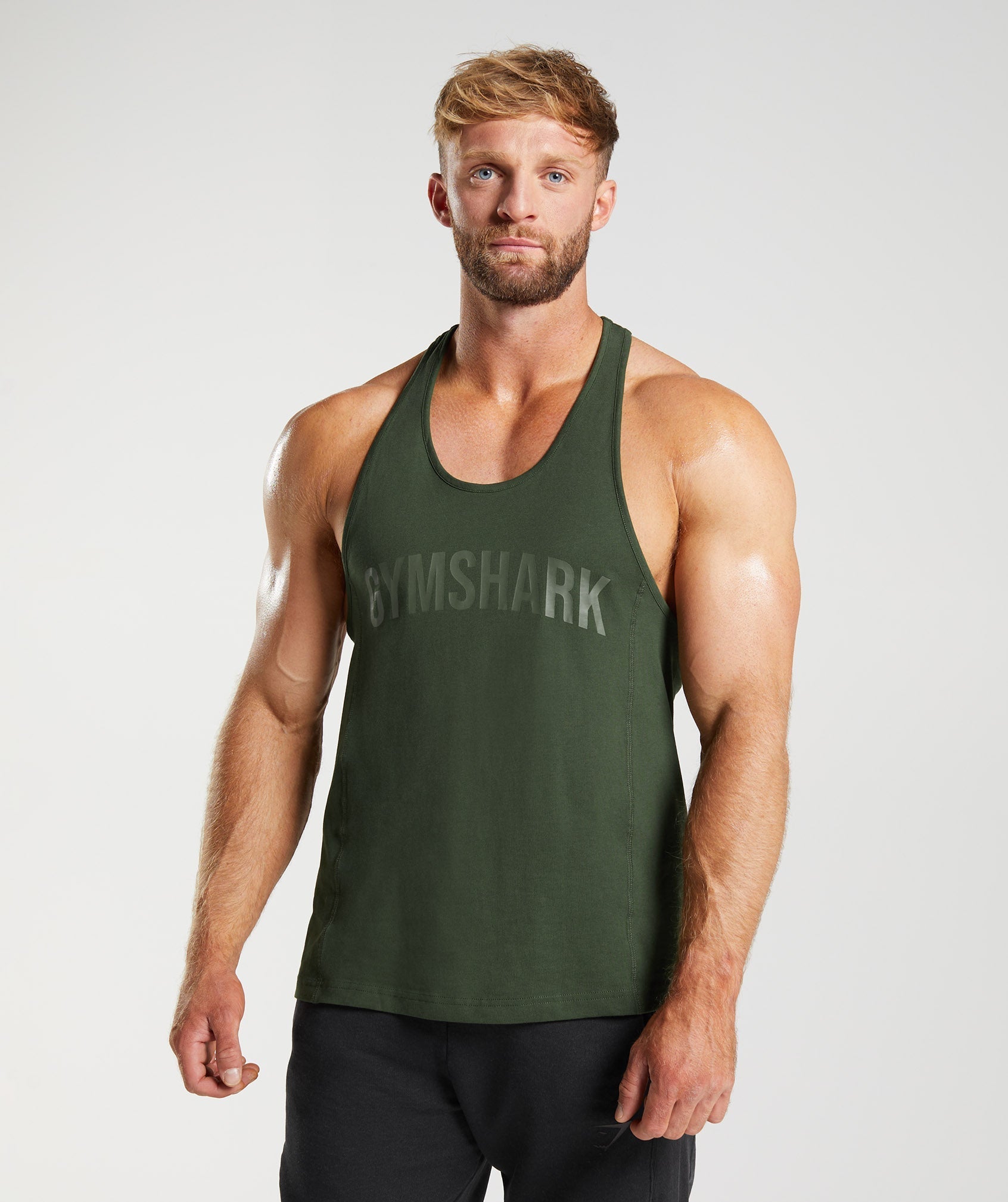 Chalecos Gymshark Power Stringer Hombre Verde Oliva | 8234950-KU