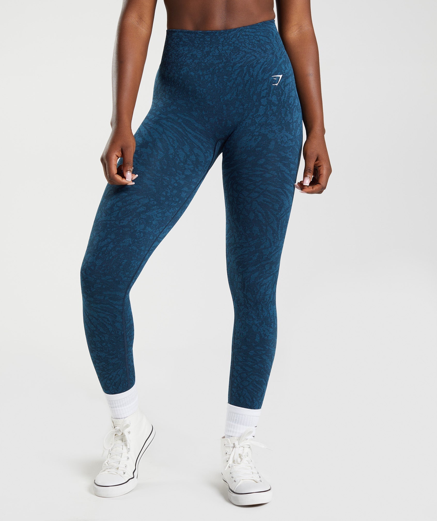 Leggins Gymshark Adapt Animal Seamless Mujer Azul Marino | 4192763-LE