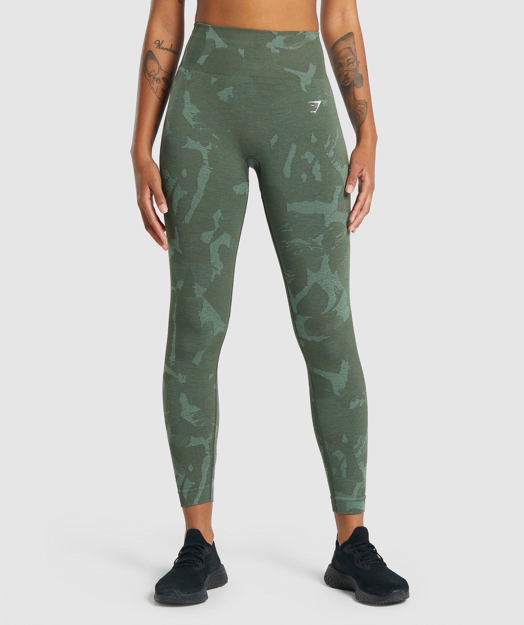 Leggins Gymshark Adapt Camo Seamless Mujer Verde | 9057362-AG