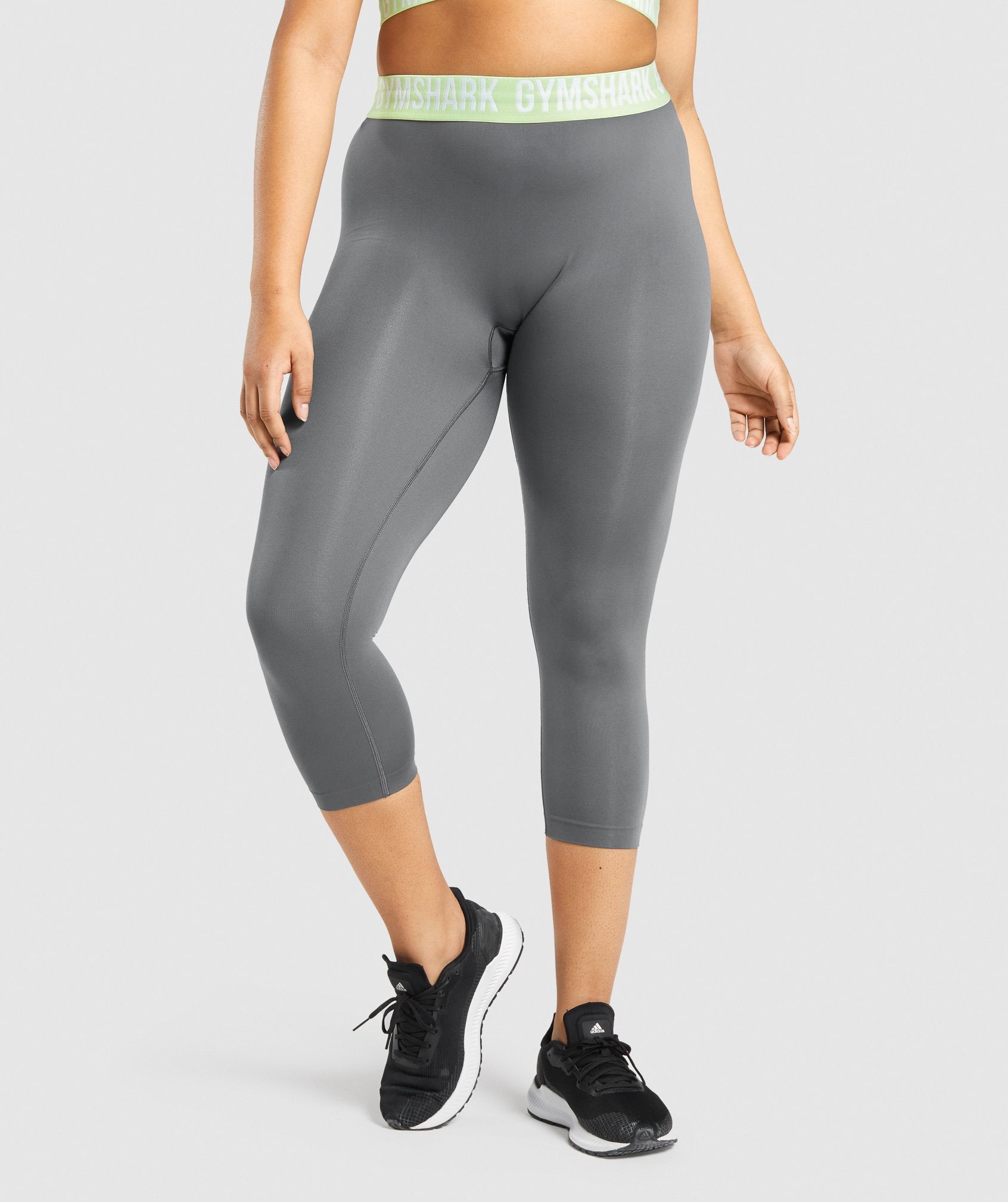 Leggins Gymshark Fit Seamless Cropped Mujer Gris | 9327546-FI