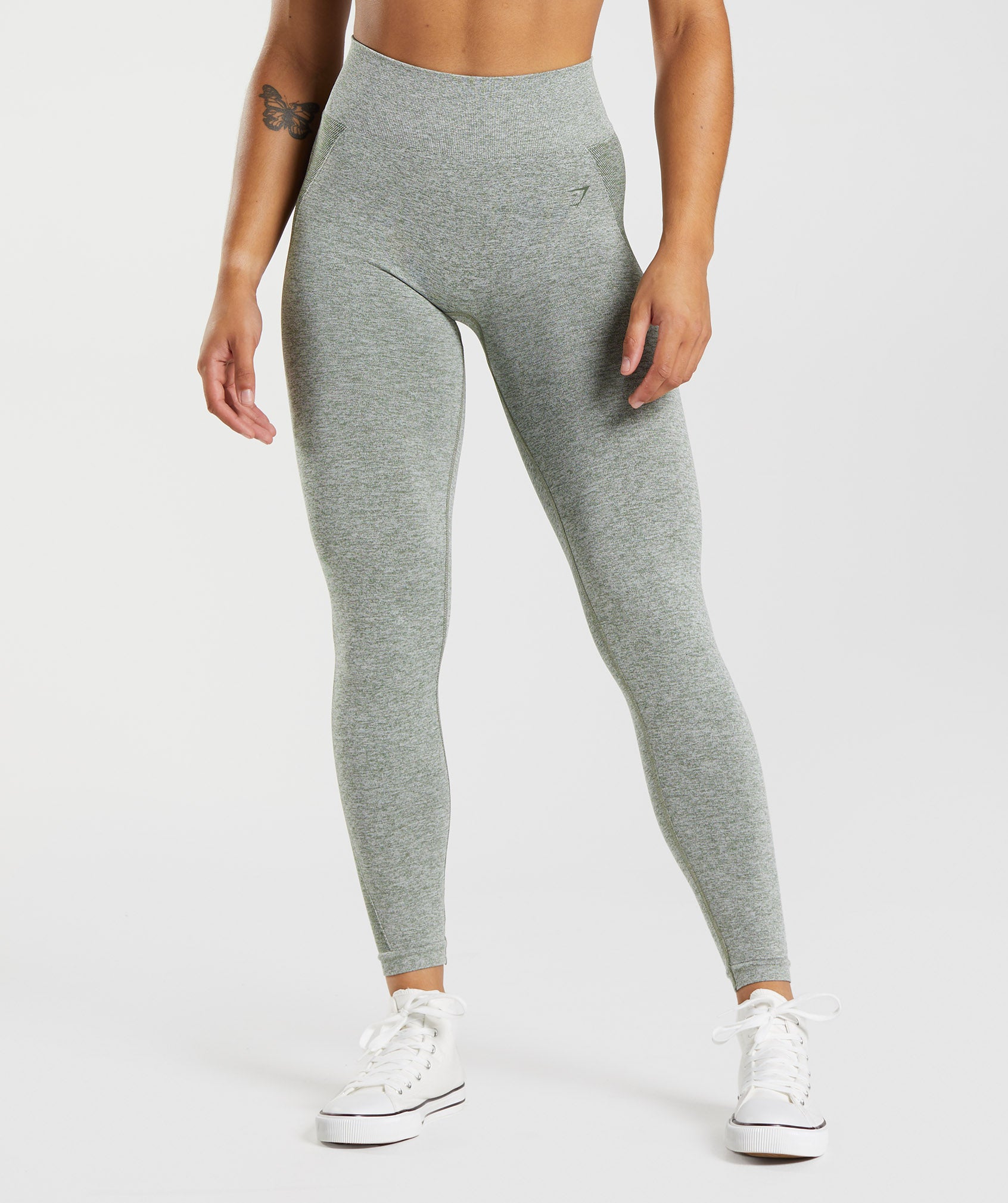 Leggins Gymshark Flex High Waisted Mujer Verde Blancas | 0462819-BY