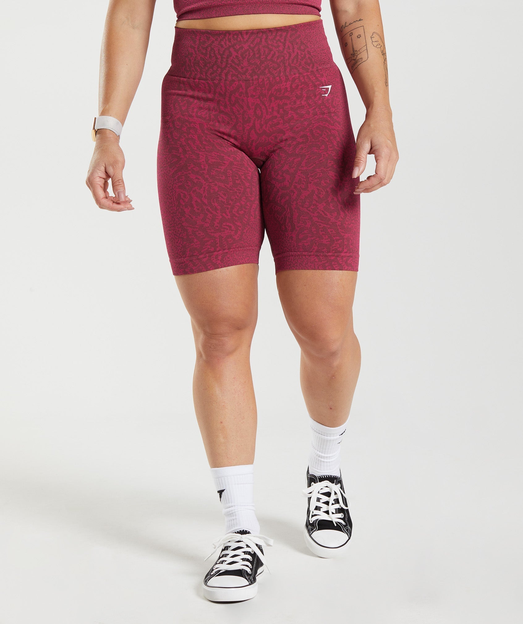 Pantalones Cortos Gymshark Adapt Animal Seamless Cycling Mujer Rosas Marrones | 8341269-WE