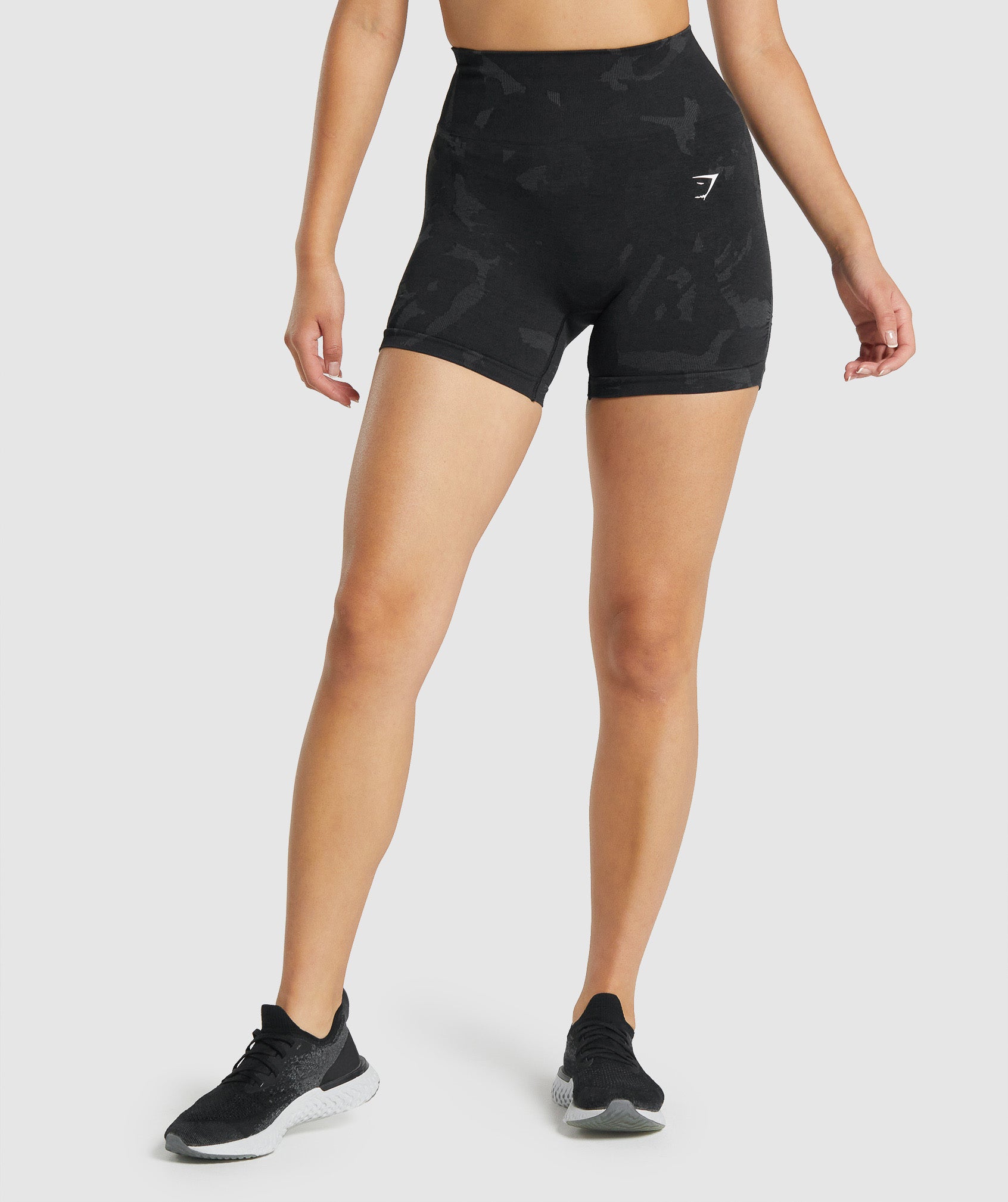 Pantalones Cortos Gymshark Adapt Camo Seamless Mujer Negras | 5927381-TC