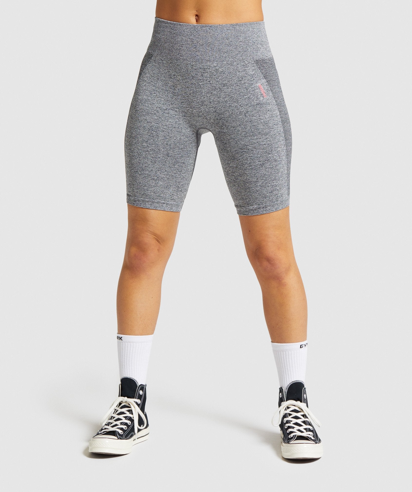 Pantalones Cortos Gymshark Flex Cycling Mujer Gris Rosas | 2973456-KW