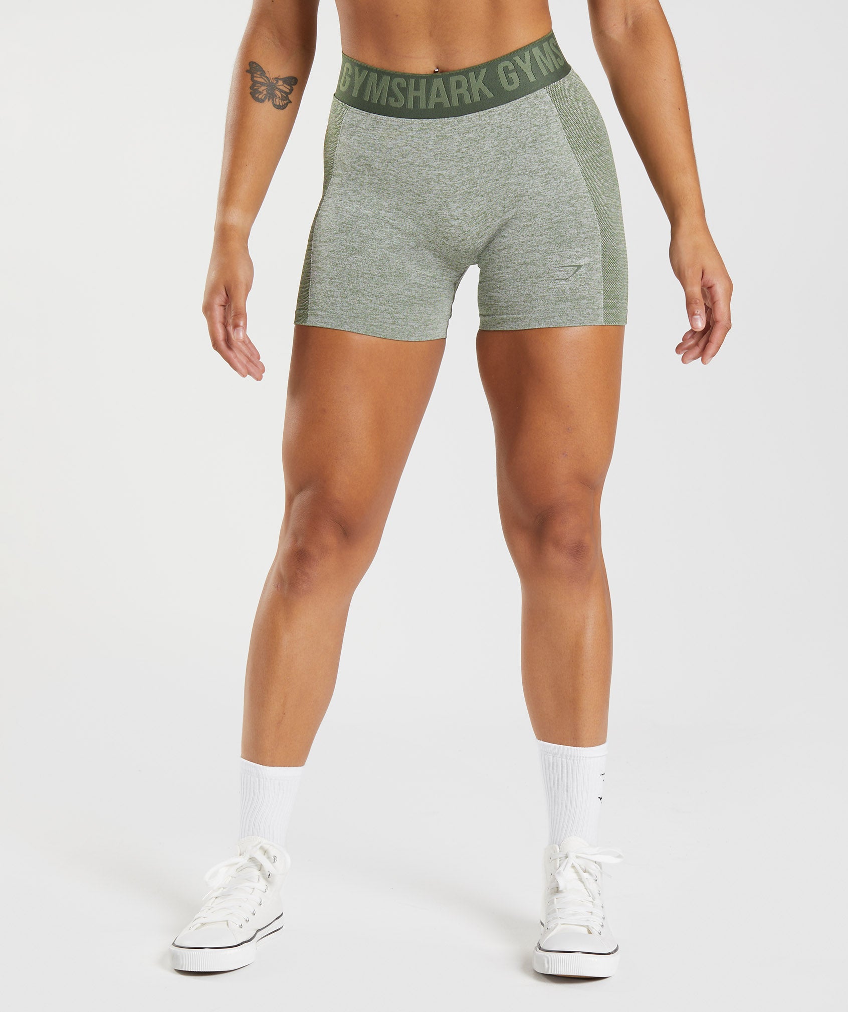 Pantalones Cortos Gymshark Flex Mujer Verde Verde Oliva | 3825017-ZH