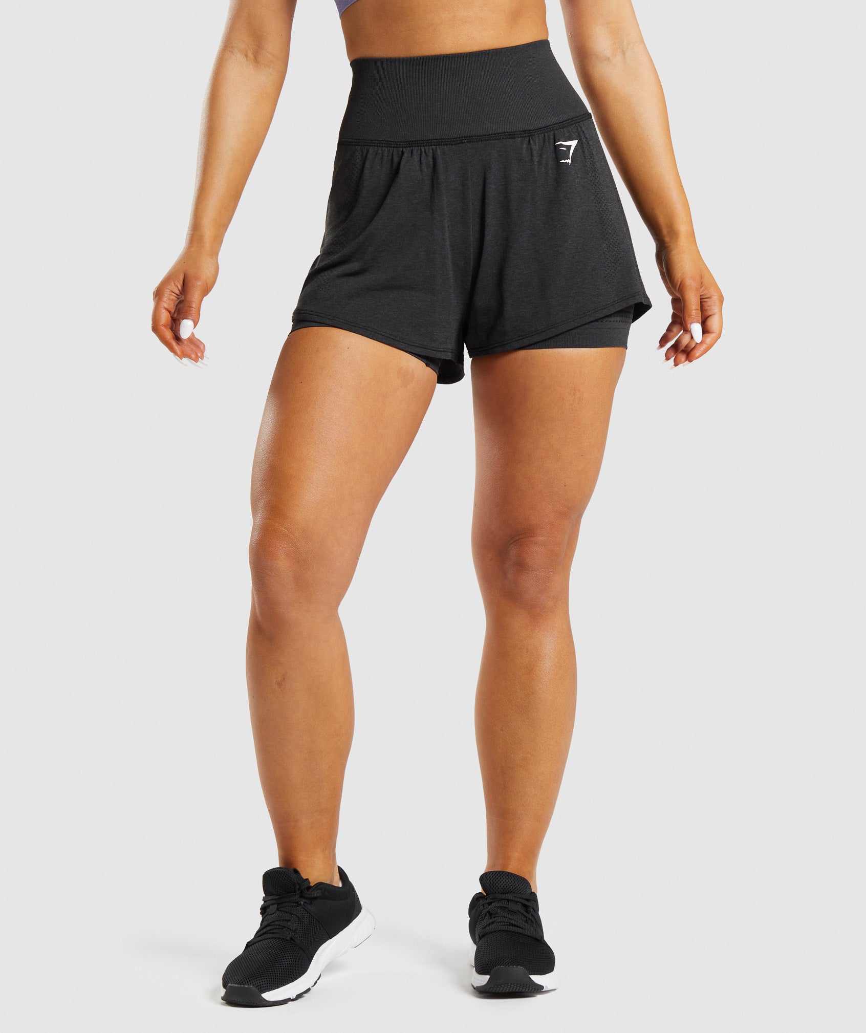 Pantalones Cortos Gymshark Vital Seamless 2.0 2-in-1 Mujer Negras | 6472953-QO