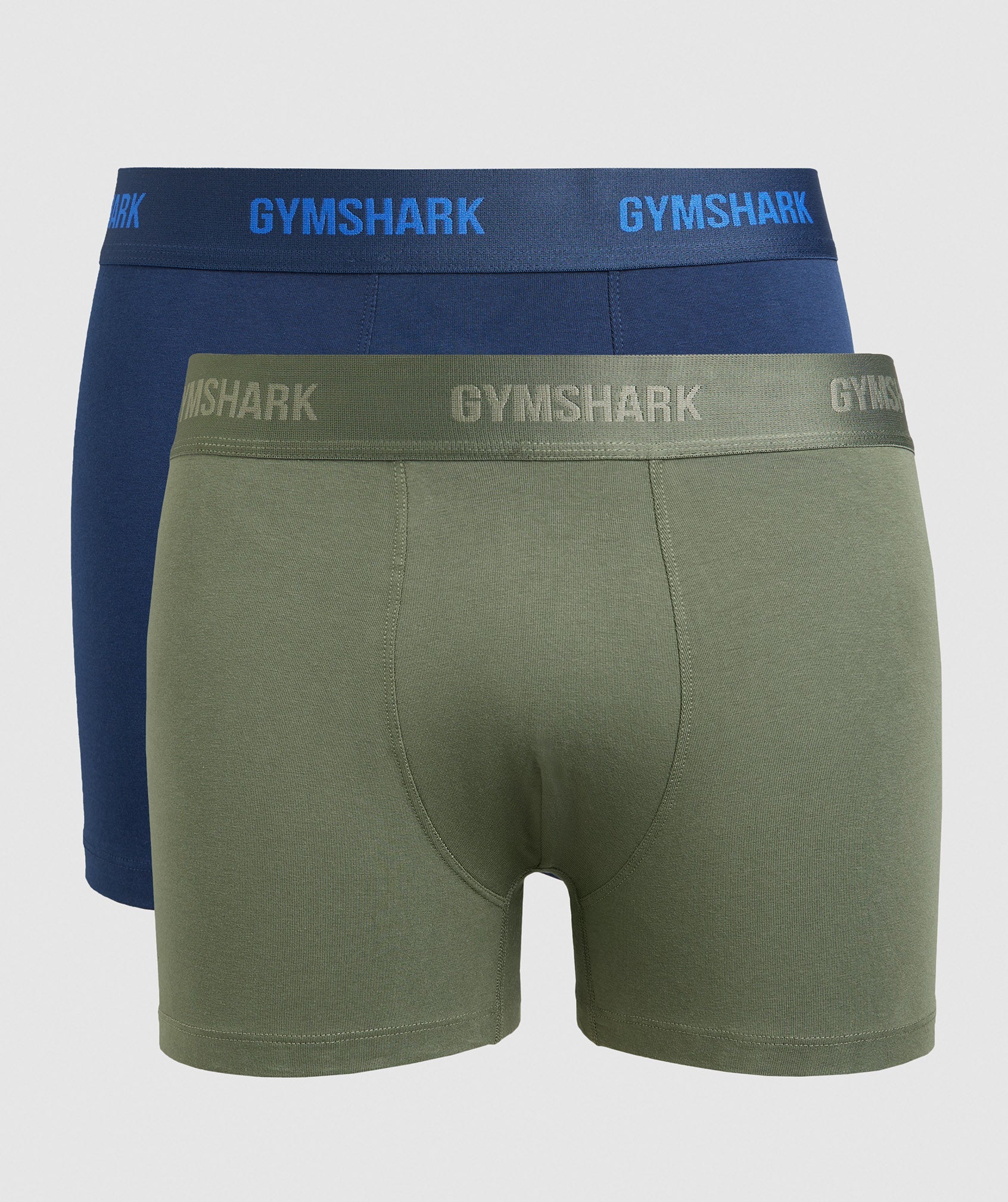 Ropa Interior Gymshark Boxers 2pk Hombre Verde Oliva Azul Marino | 5403816-UA