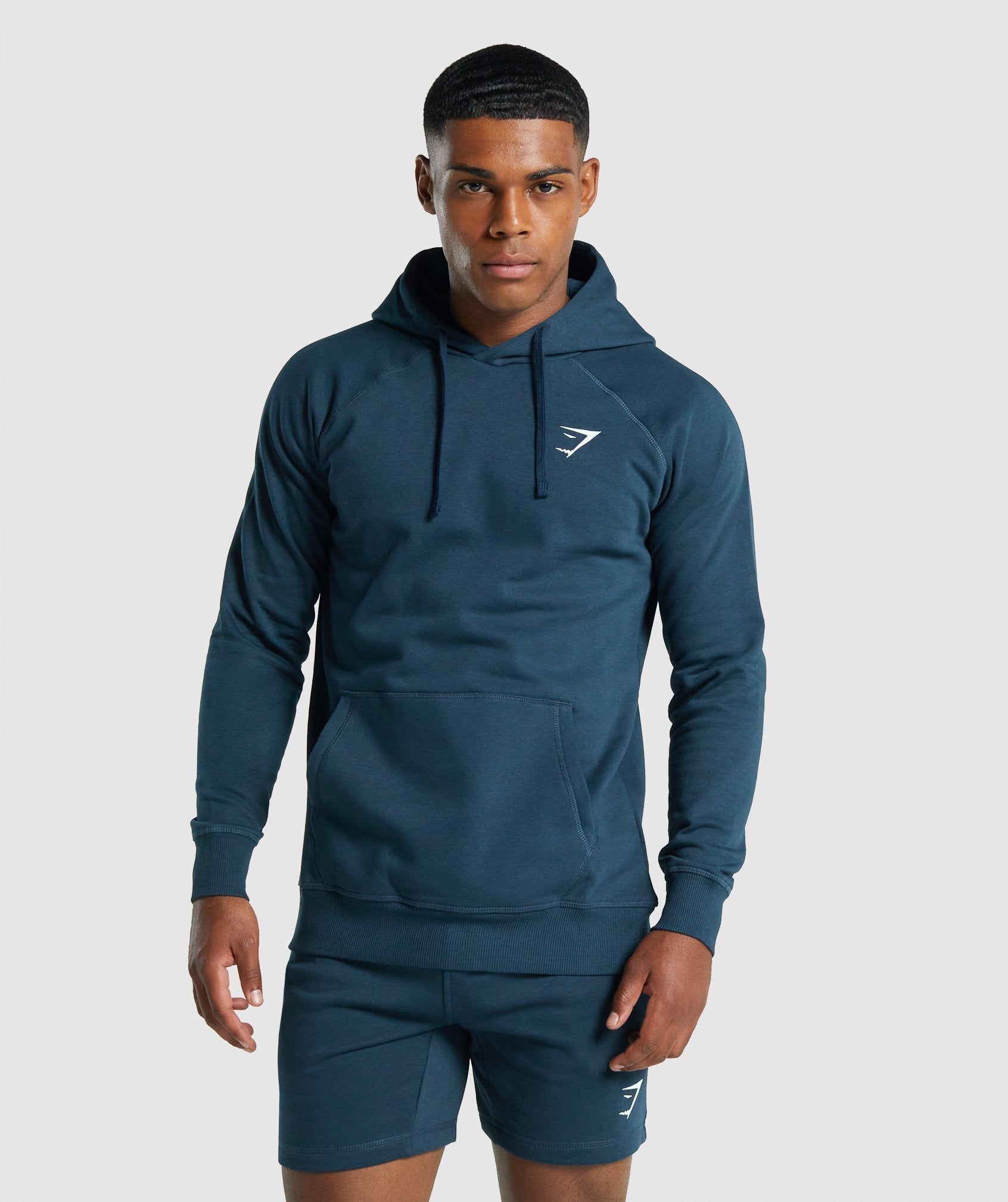 Sudadera Con Capucha Gymshark Crest Hombre Azul Marino | 7021435-LB