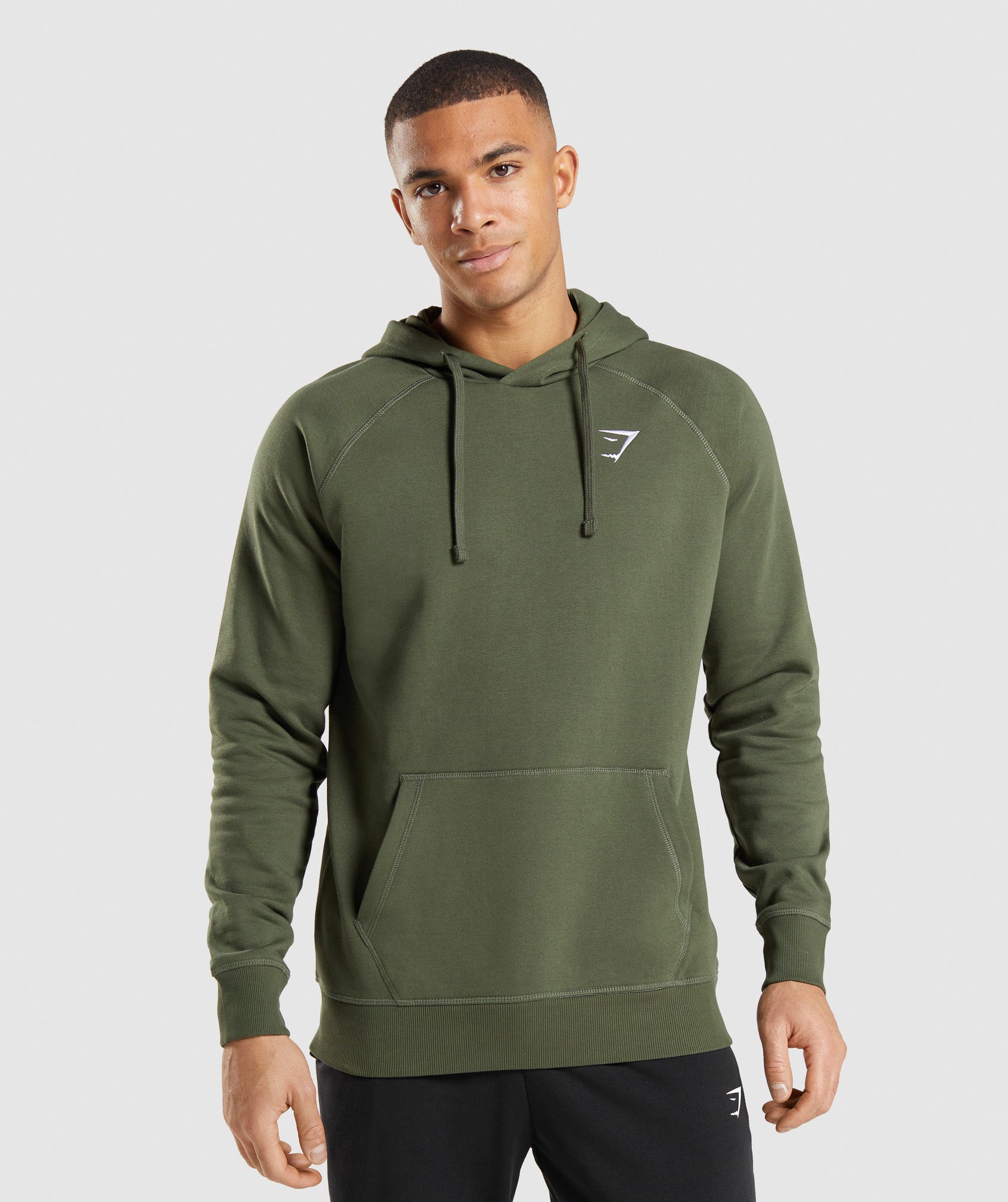 Sudadera Con Capucha Gymshark Crest Hombre Verde Oliva | 9150637-ZA