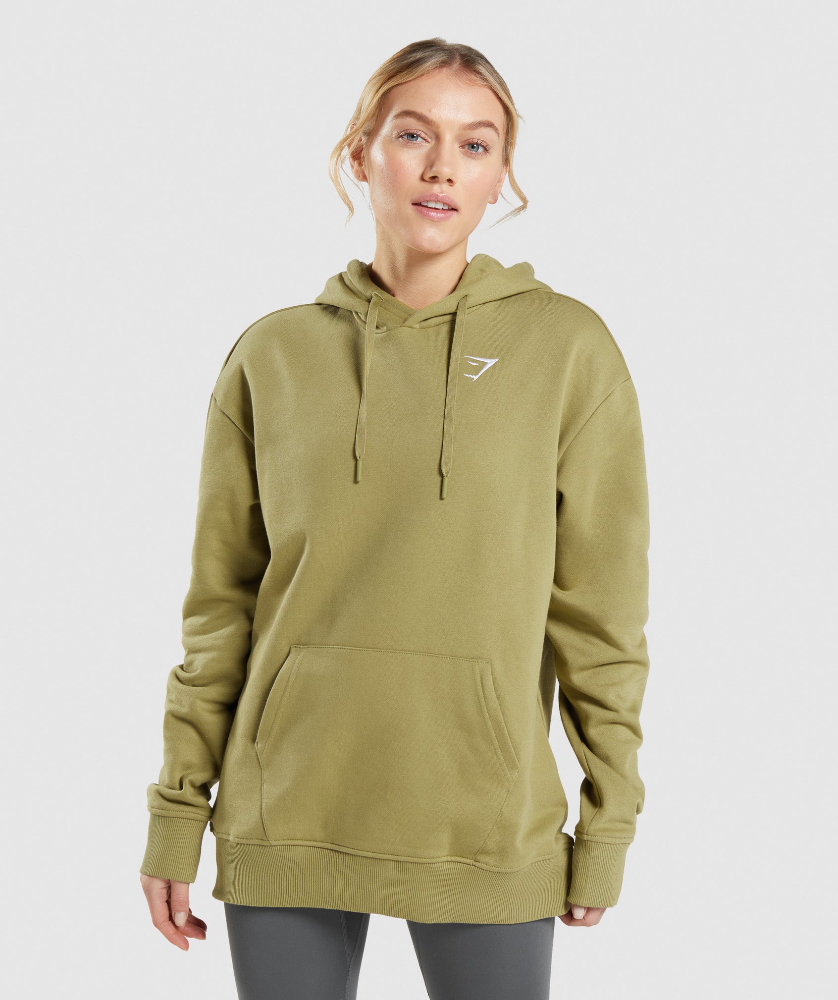 Sudadera Con Capucha Gymshark Entrenamiento Oversized Mujer Verde | 6342895-TV