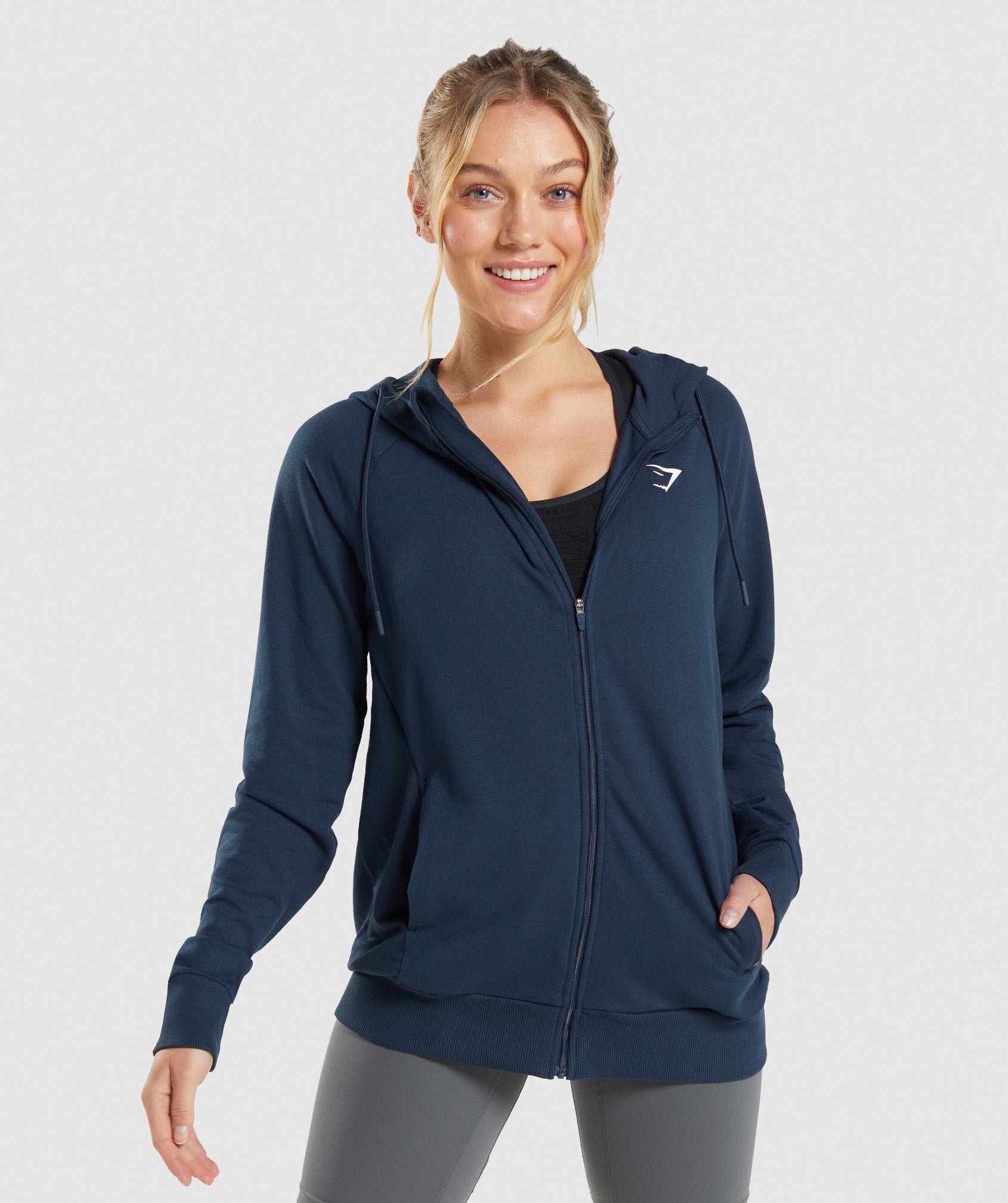 Sudadera Con Capucha Gymshark Entrenamiento Zip Mujer Azul Marino | 6817092-VS