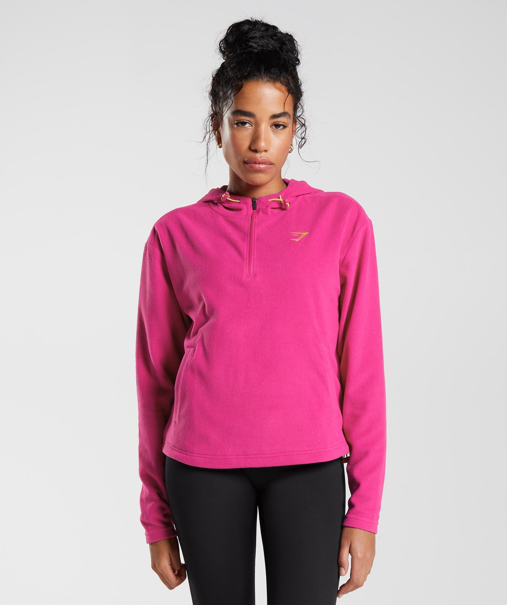 Sudadera Con Capucha Gymshark Entrenamiento Fleece 1/4 Zip Mujer Rosas | 9452318-DR