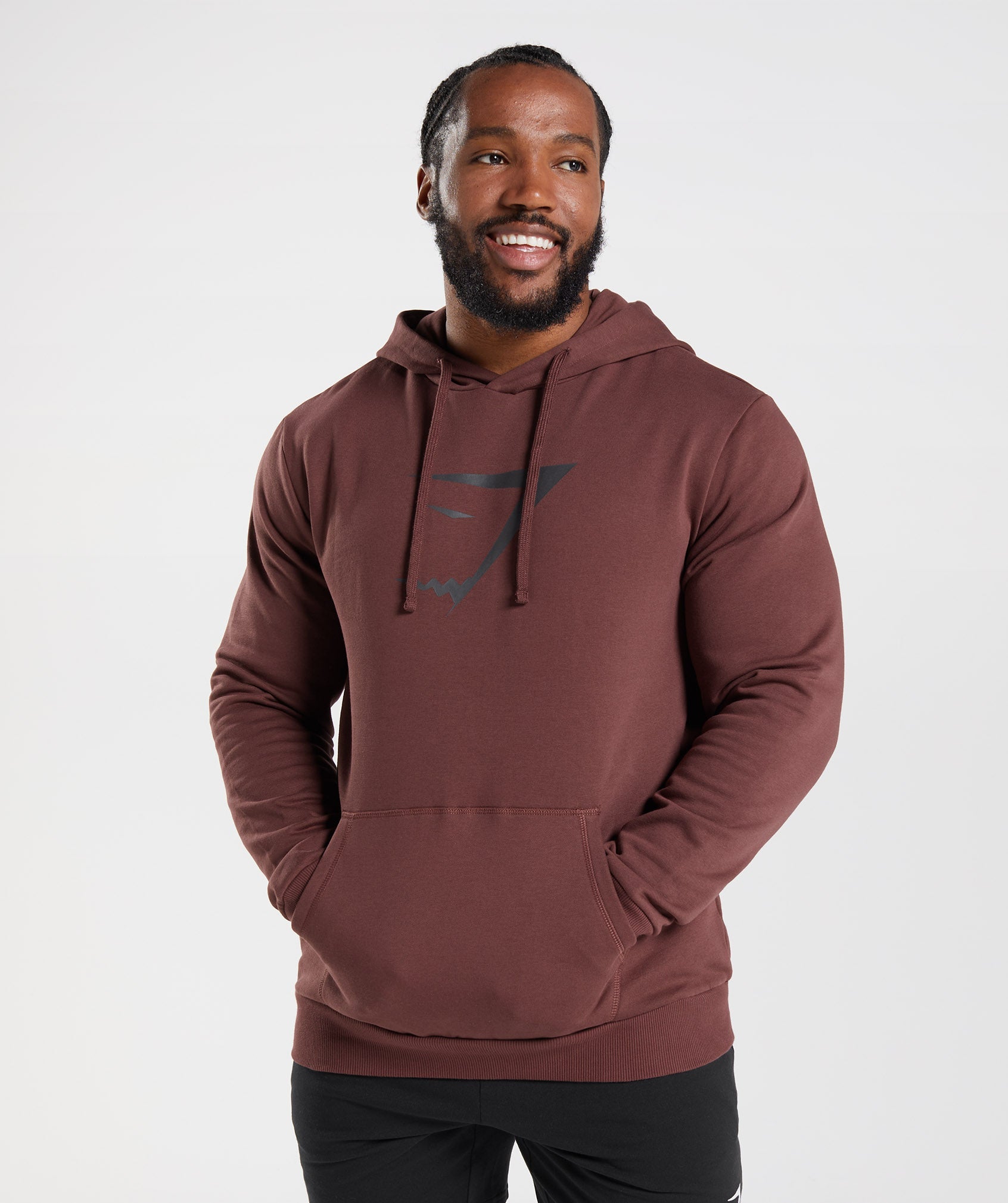 Sudadera Con Capucha Gymshark Sharkhead Infill Hombre Rosas Marrones | 1036427-OW