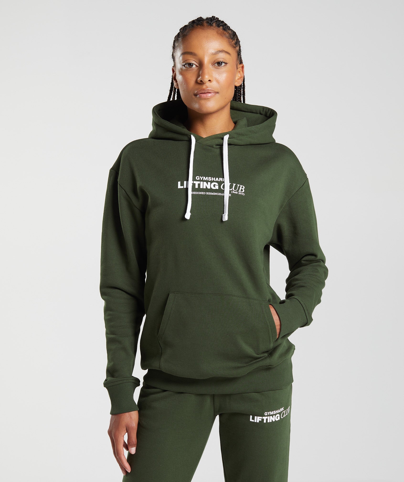 Sudadera Con Capucha Gymshark Social Club Oversized Mujer Verde Oliva | 3752809-VT