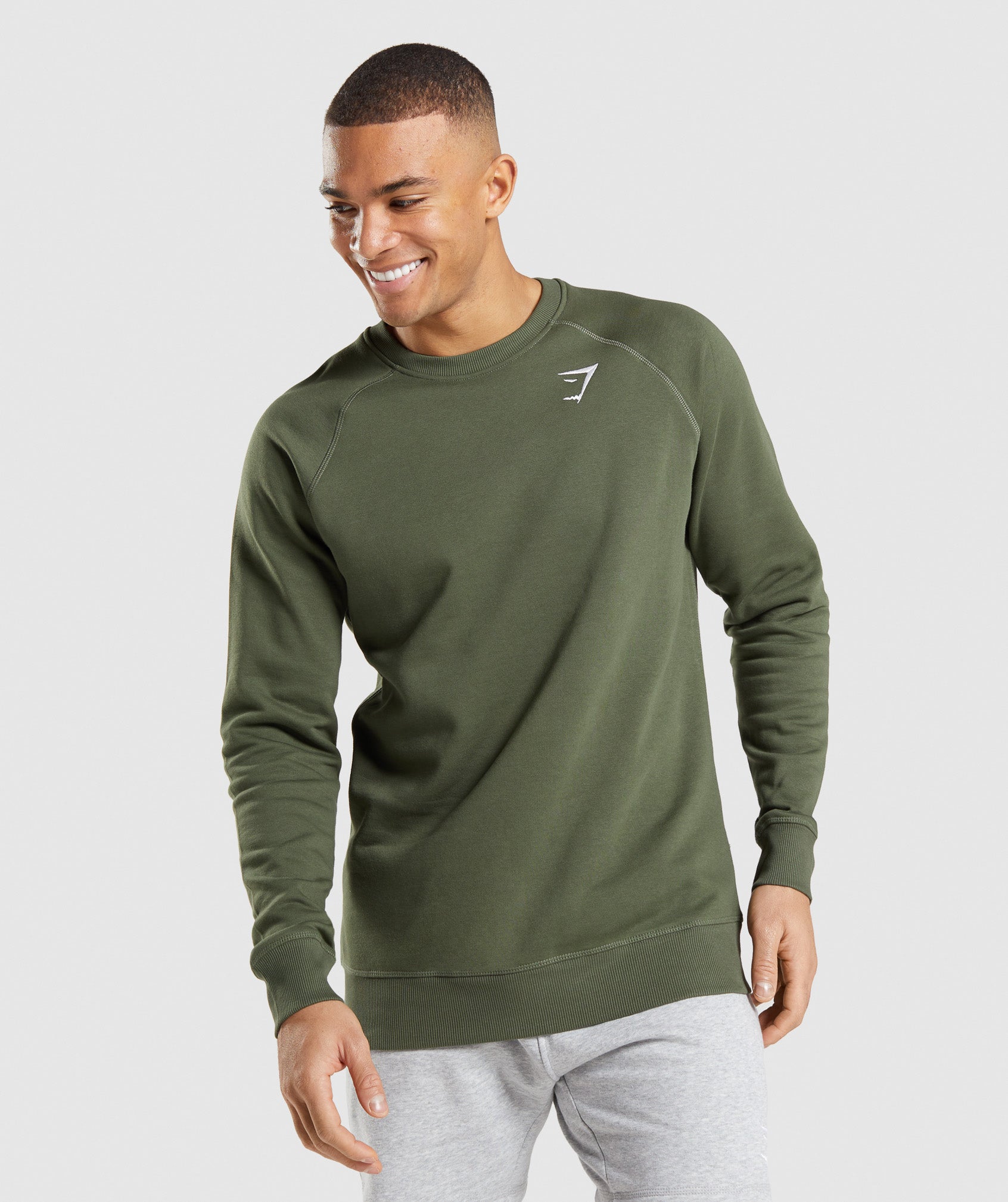 Sudaderas Gymshark Crest Hombre Verde Oliva | 5361709-TG