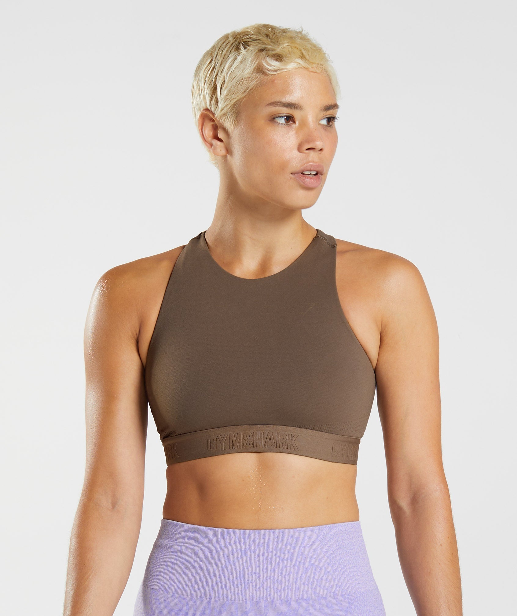 Sujetadores Deportivos Gymshark 315 Performance High Neck Mujer Marrones | 5306719-UP