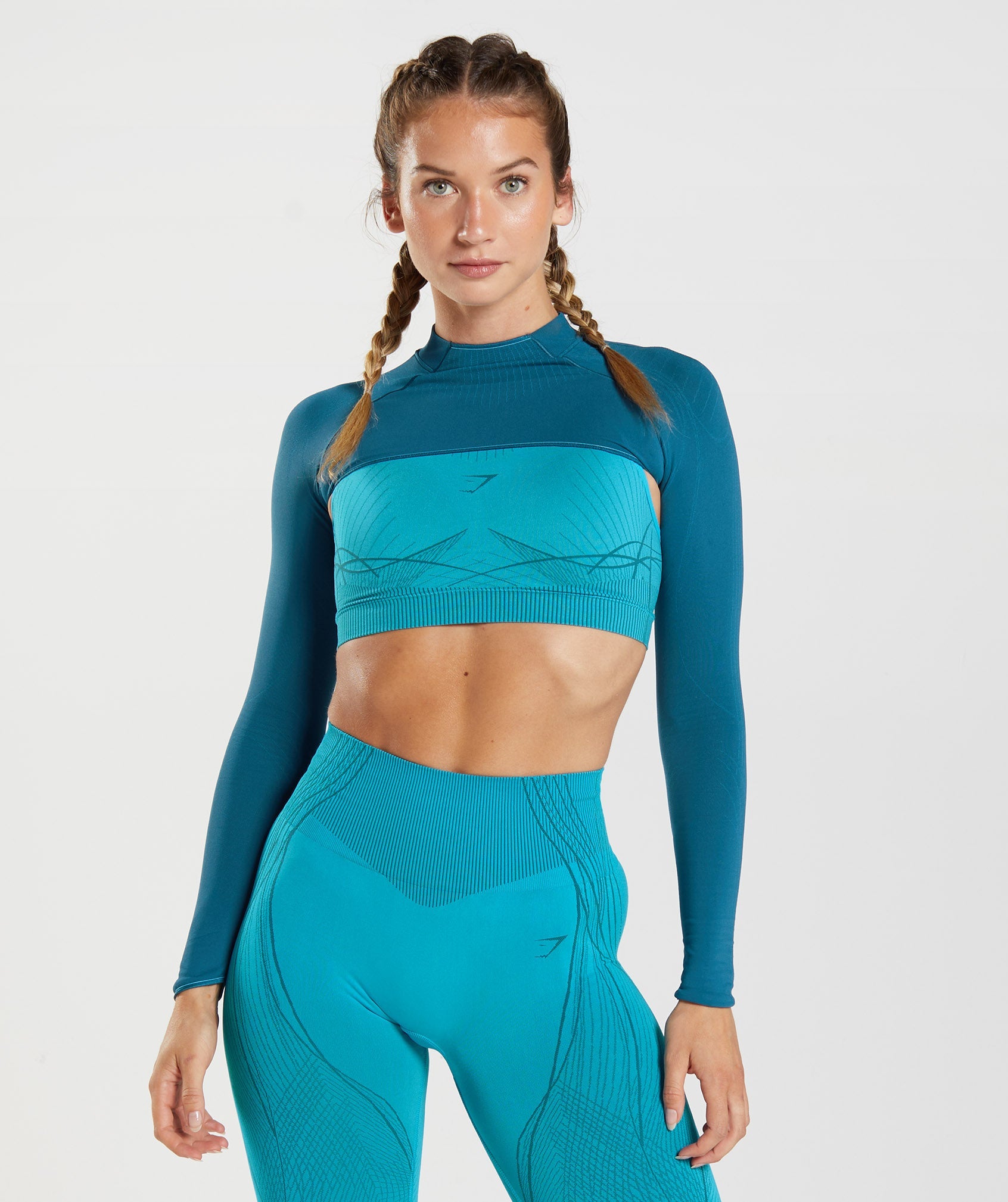 Sujetadores Deportivos Gymshark Apex Seamless Shrug Mujer Azules | 3978150-NQ